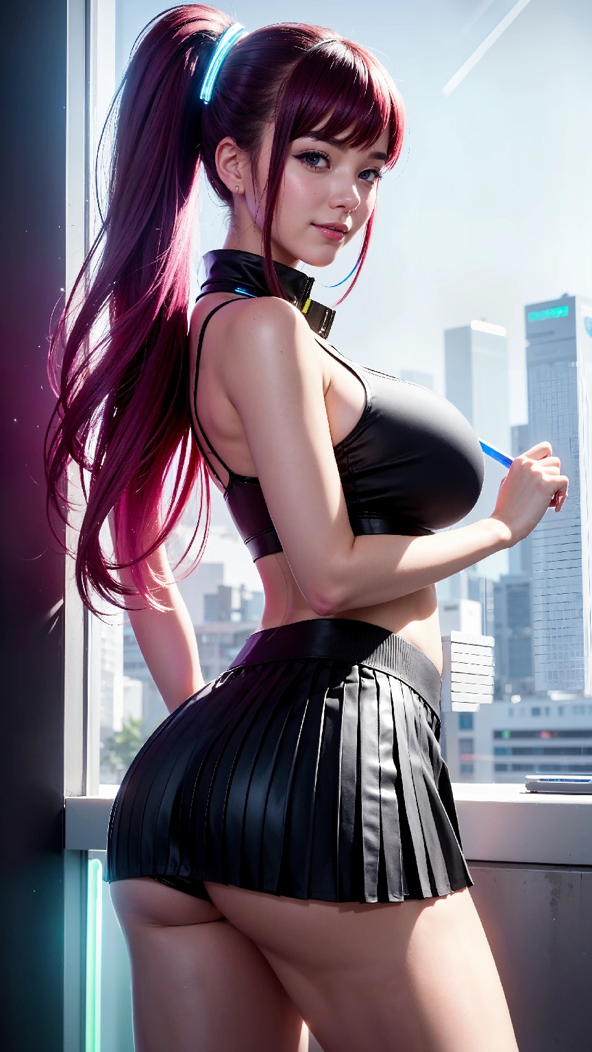 Cute and Charming Cyberpunk Student Sister Fashion