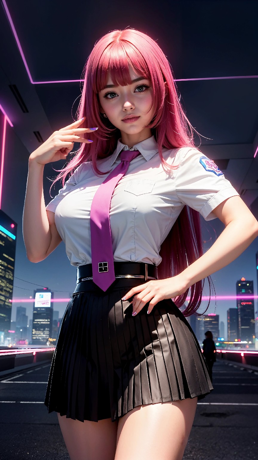 Cute and Charming Cyberpunk Student Sister Fashion