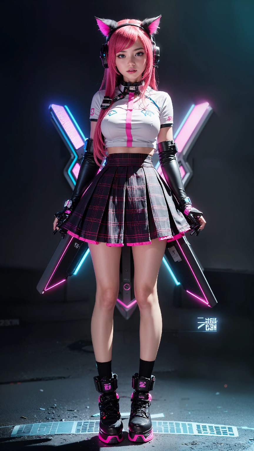 Cute and Charming Cyberpunk Student Sister Fashion