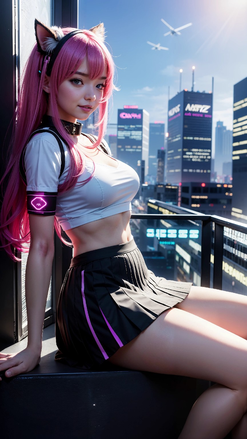 Cute and Charming Cyberpunk Student Sister Fashion