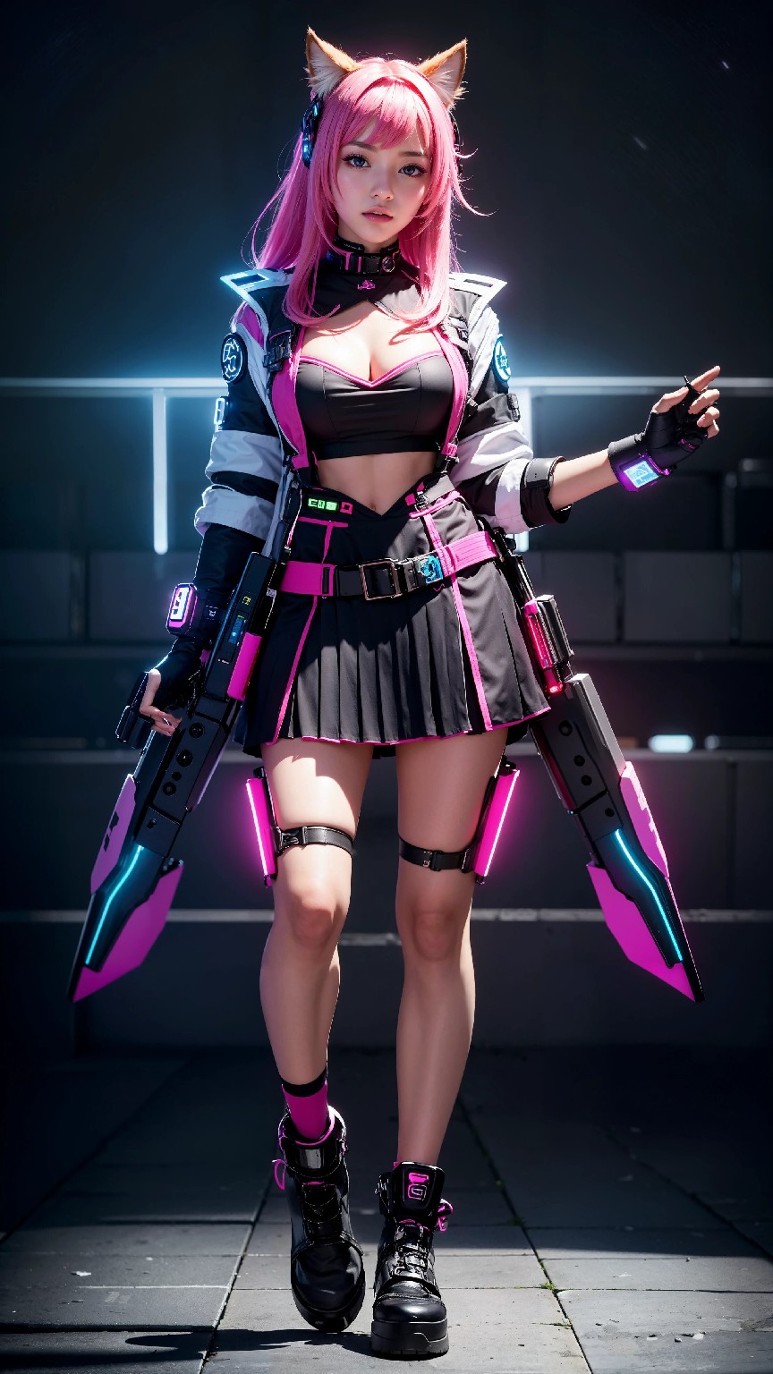Cute and Charming Cyberpunk Student Sister Fashion