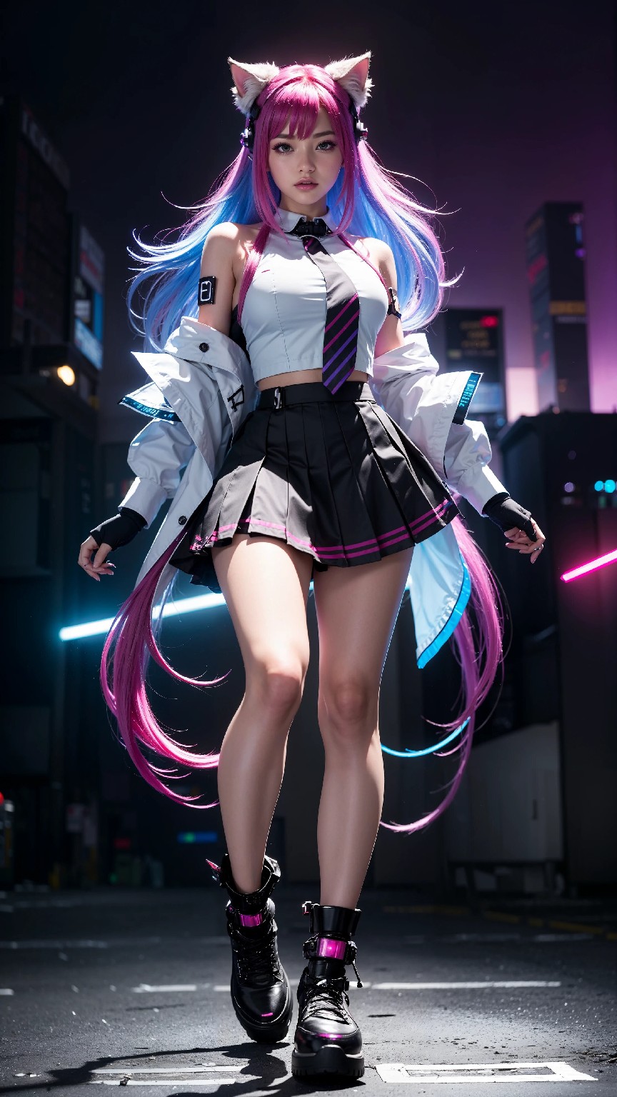 Cute and Charming Cyberpunk Student Sister Fashion