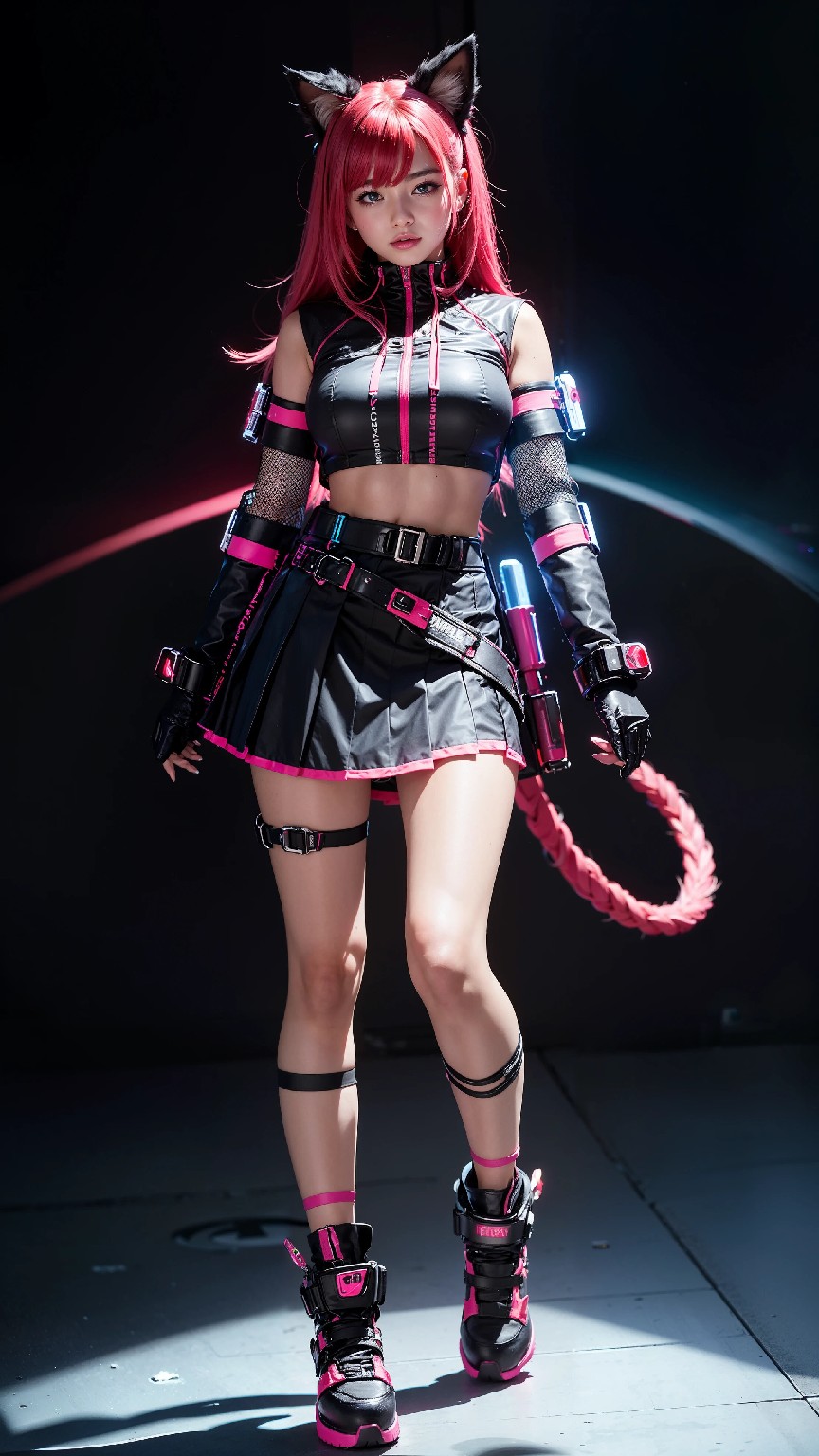 Cute and Charming Cyberpunk Student Sister Fashion