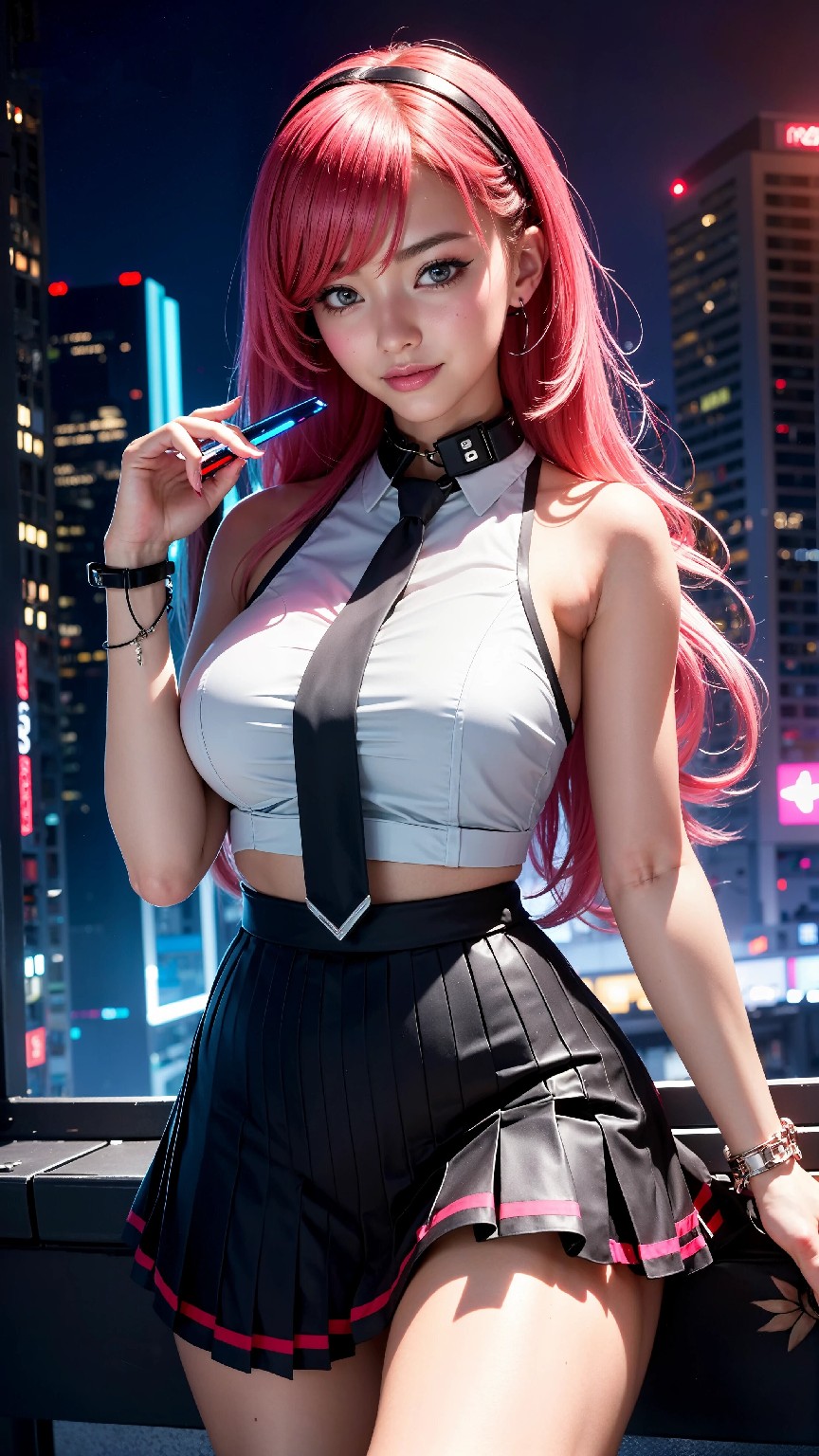 Cute and Charming Cyberpunk Student Sister Fashion