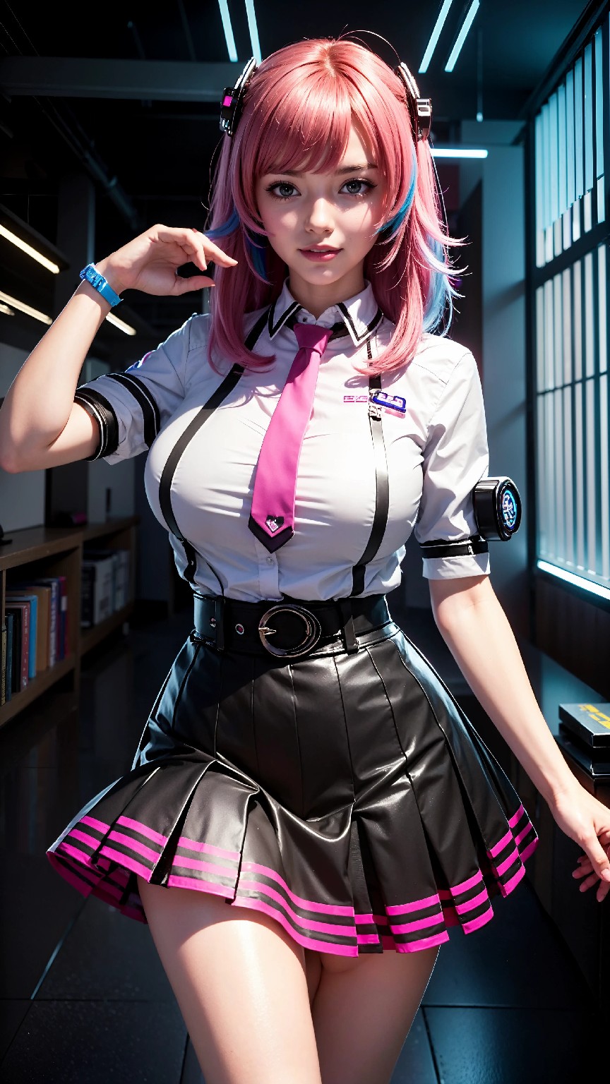 Cute and Charming Cyberpunk Student Sister Fashion