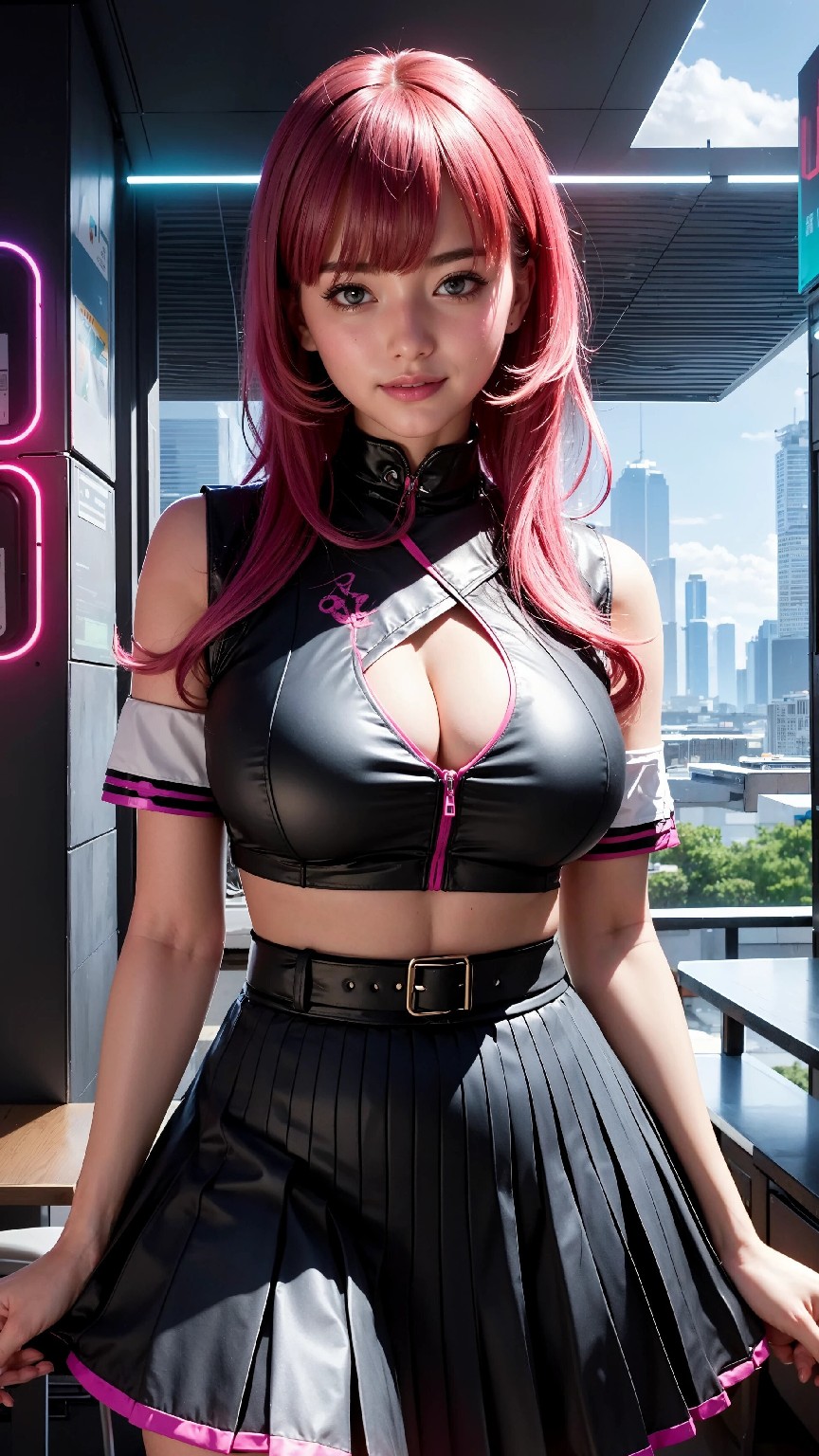 Cute and Charming Cyberpunk Student Sister Fashion