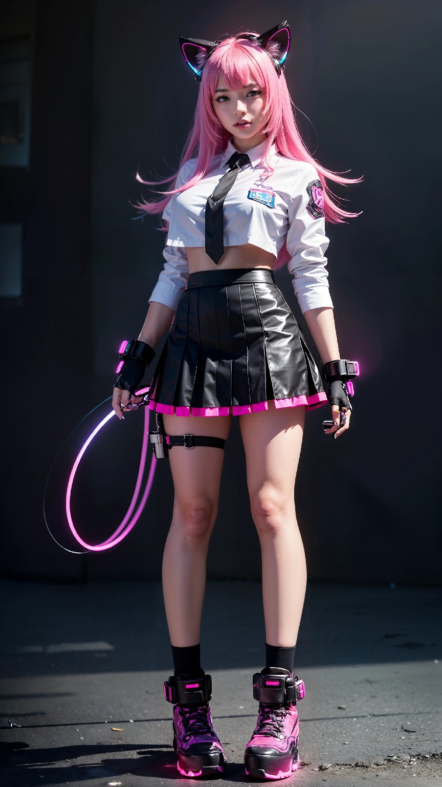 Cute and Charming Cyberpunk Student Sister Fashion