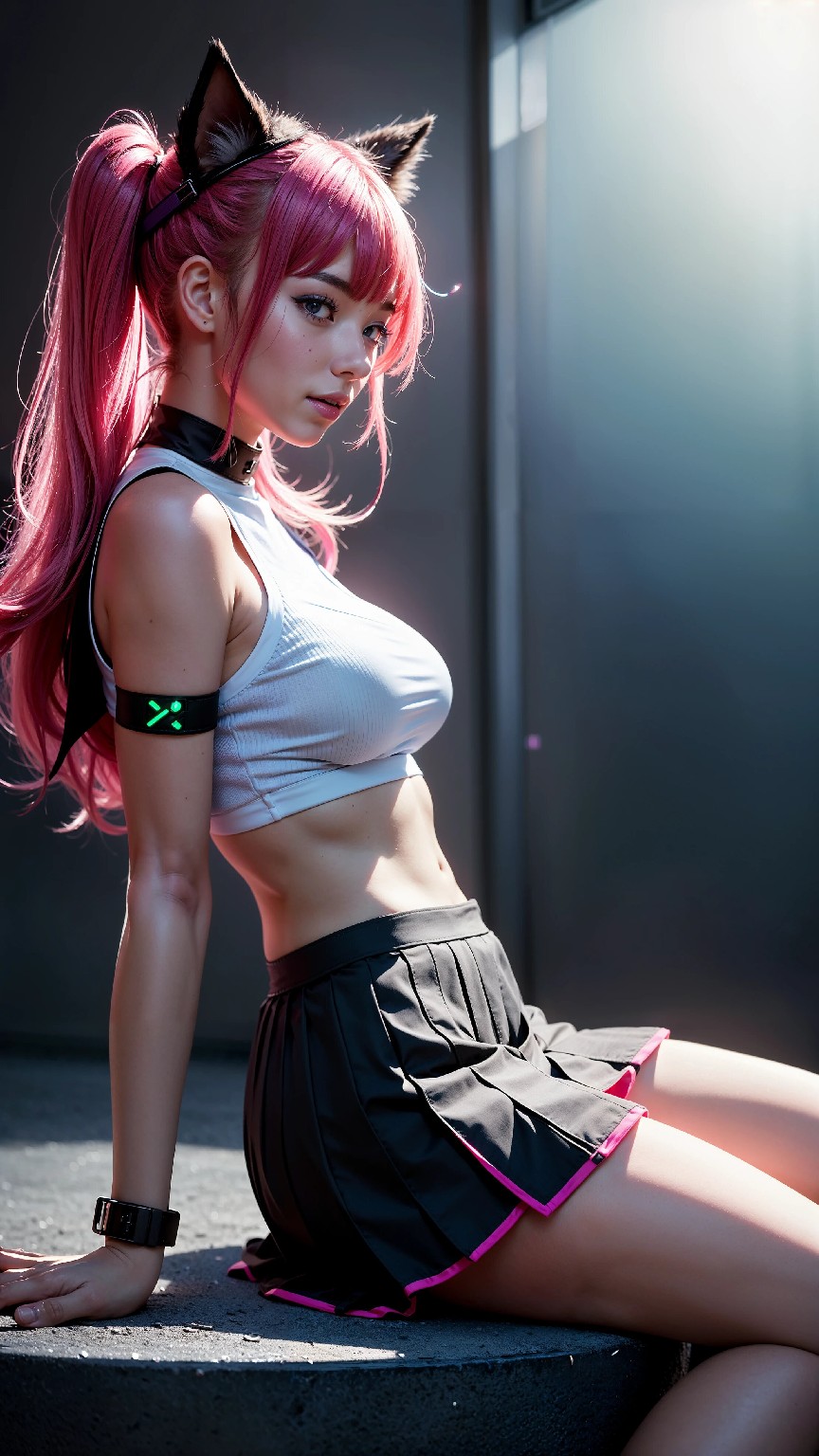 Cute and Charming Cyberpunk Student Sister Fashion