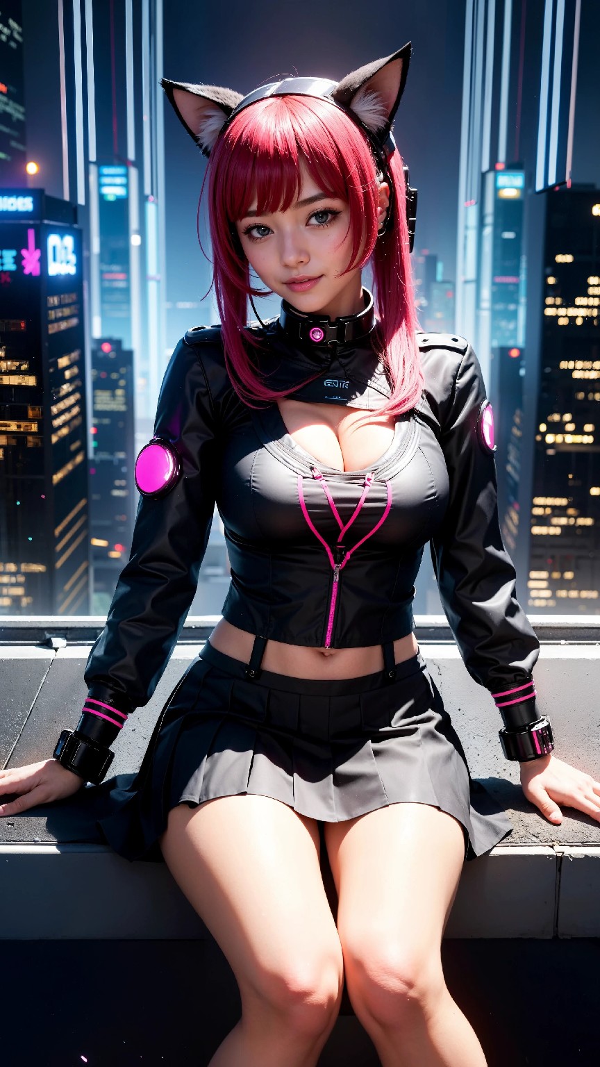 Cute and Charming Cyberpunk Student Sister Fashion
