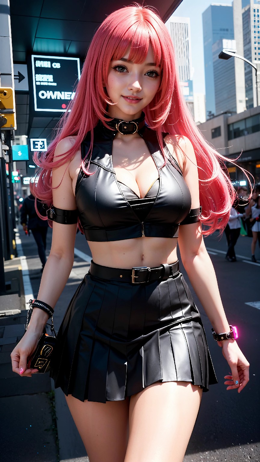 Cute and Charming Cyberpunk Student Sister Fashion