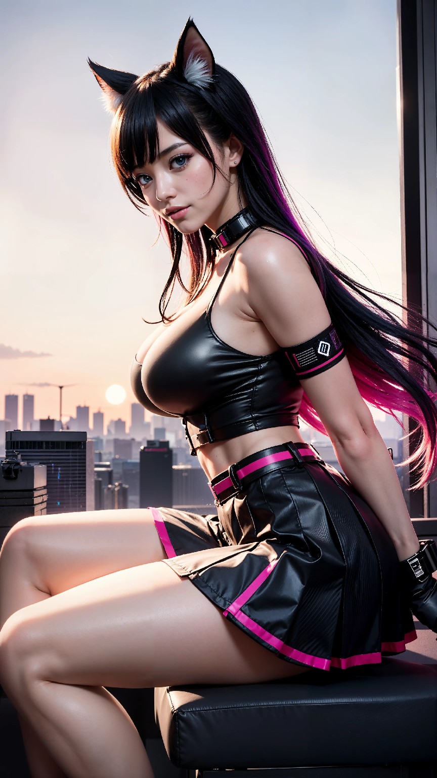 Cute and Charming Cyberpunk Student Sister Fashion