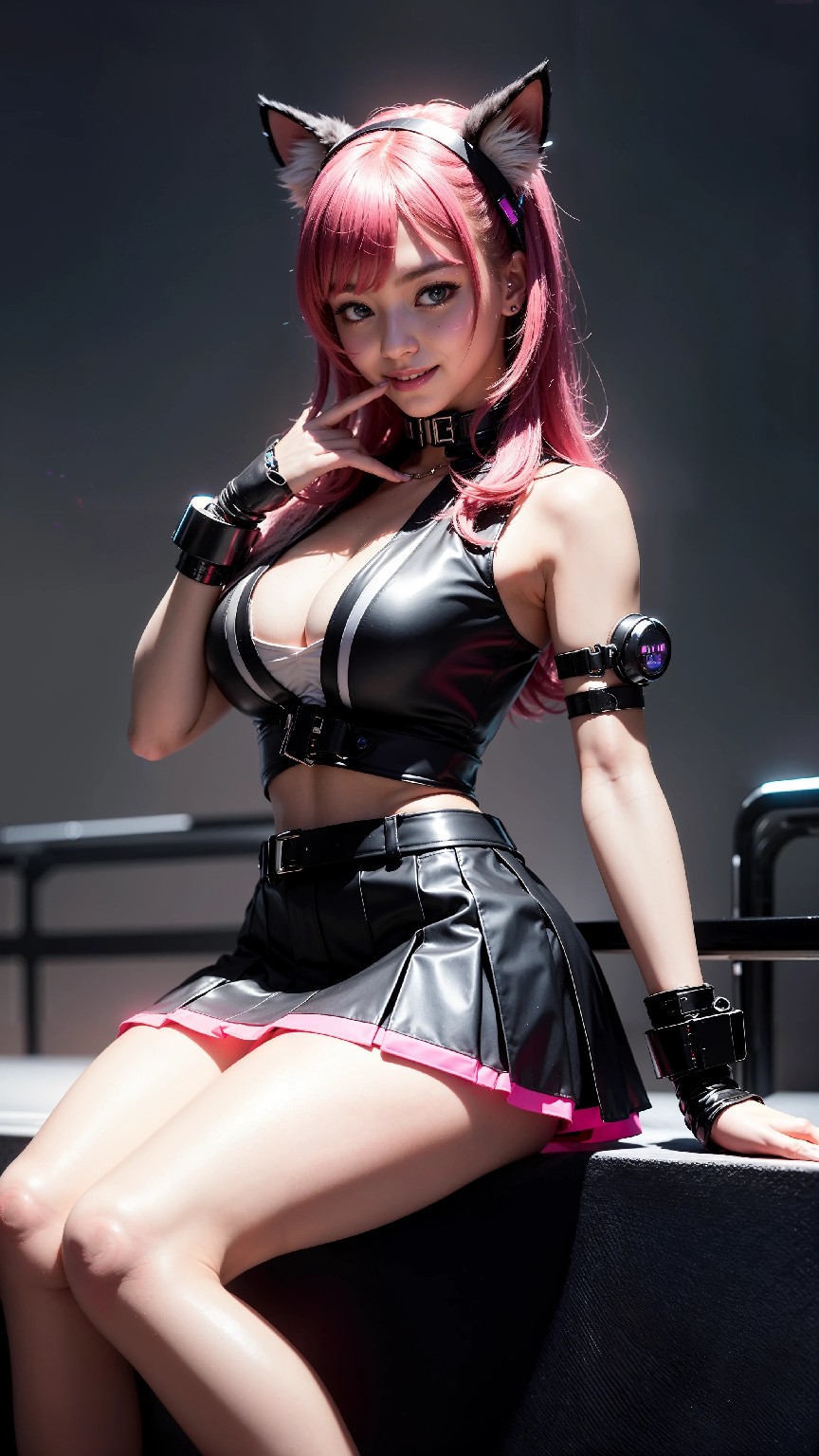 Cute and Charming Cyberpunk Student Sister Fashion