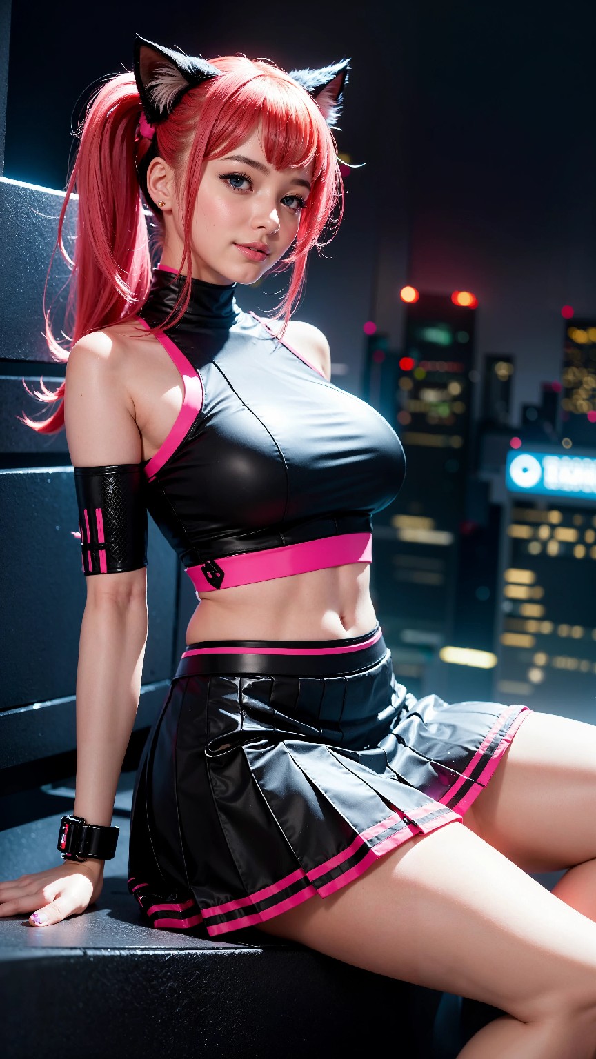 Cute and Charming Cyberpunk Student Sister Fashion