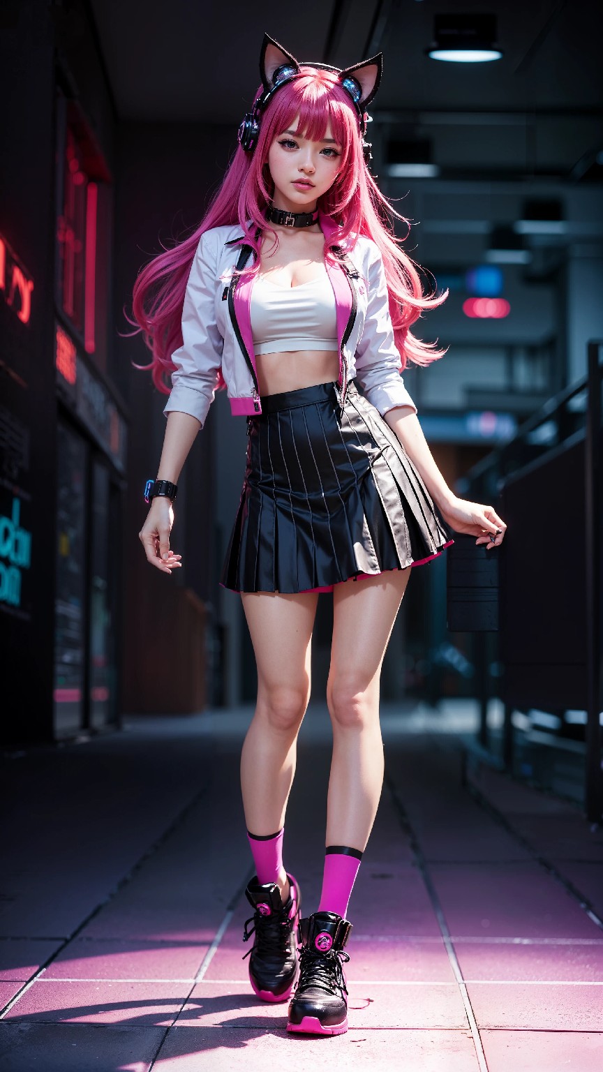 Cute and Charming Cyberpunk Student Sister Fashion