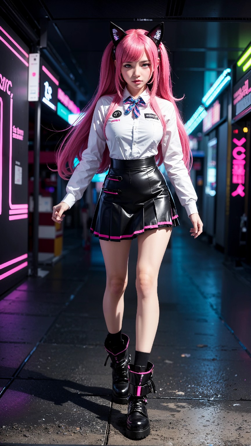 Cute and Charming Cyberpunk Student Sister Fashion