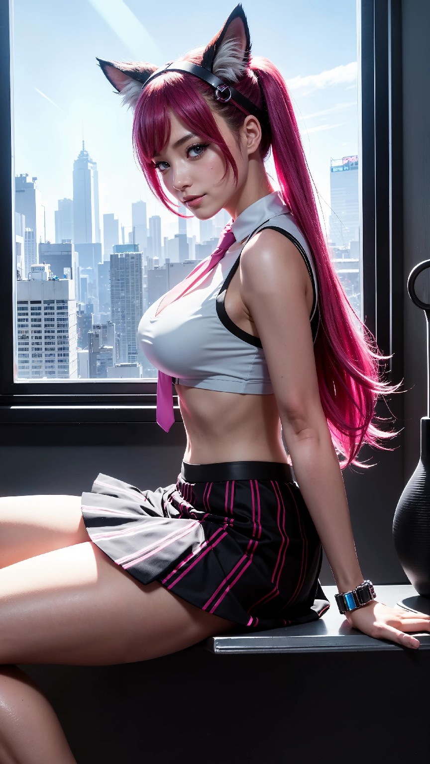 Cute and Charming Cyberpunk Student Sister Fashion
