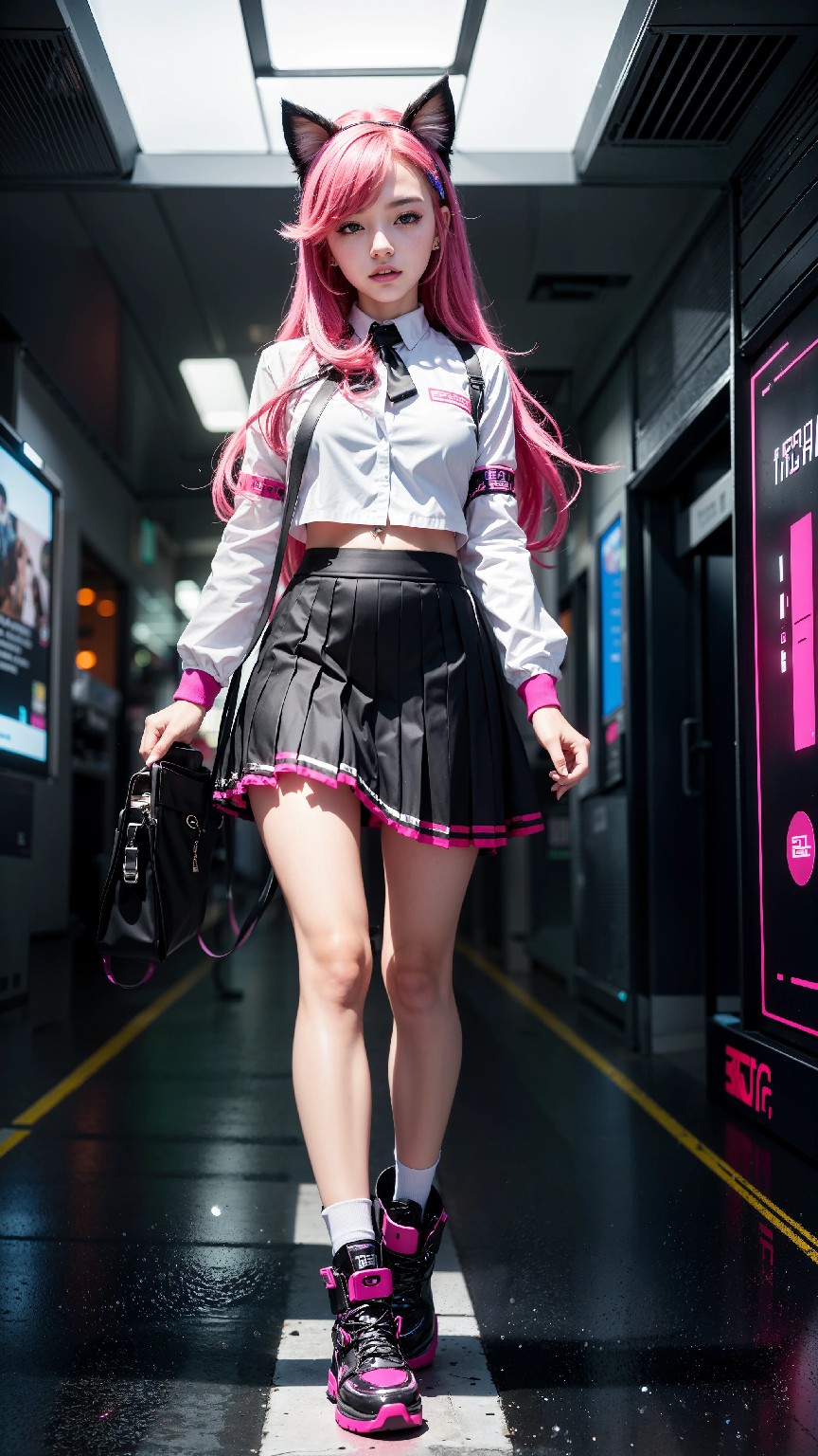Cute and Charming Cyberpunk Student Sister Fashion