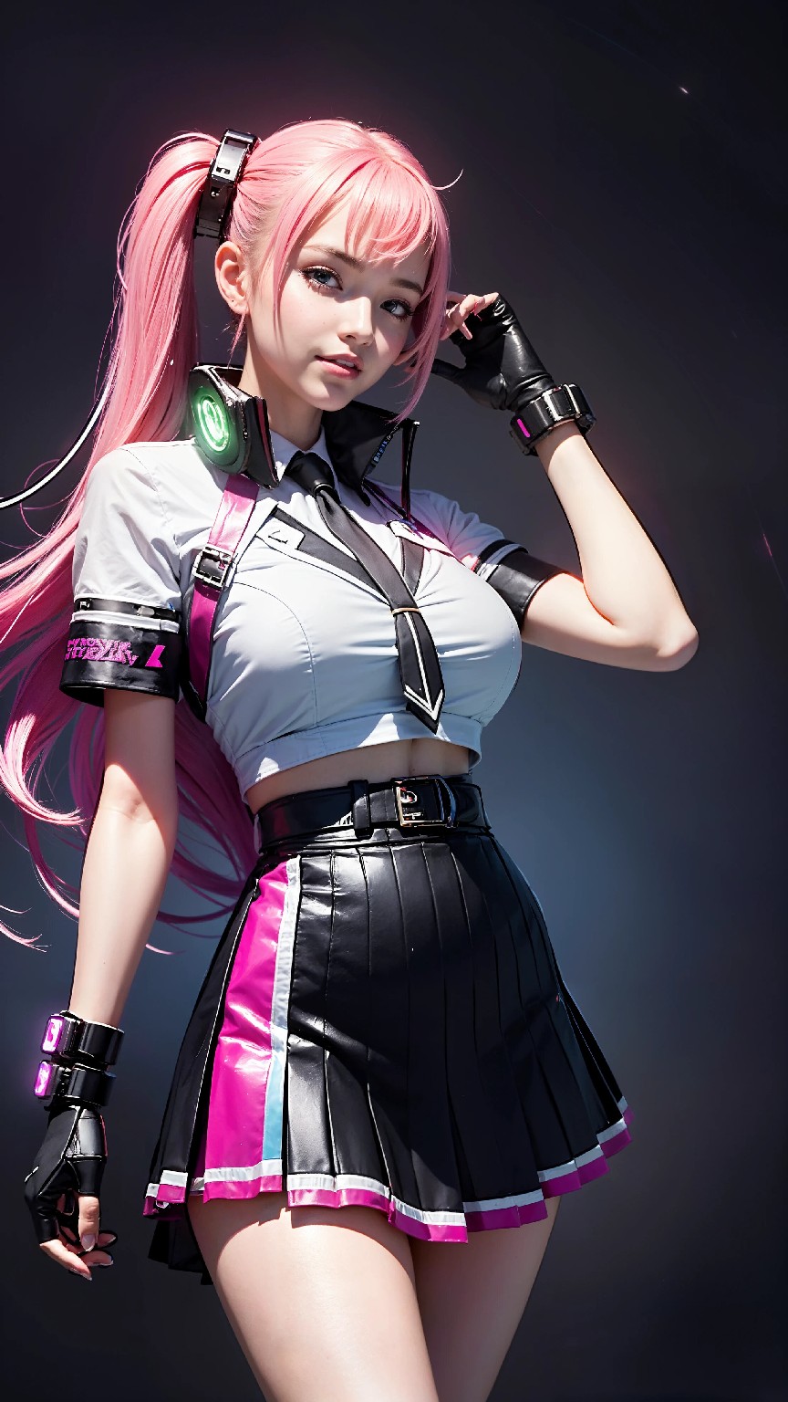 Cute and Charming Cyberpunk Student Sister Fashion