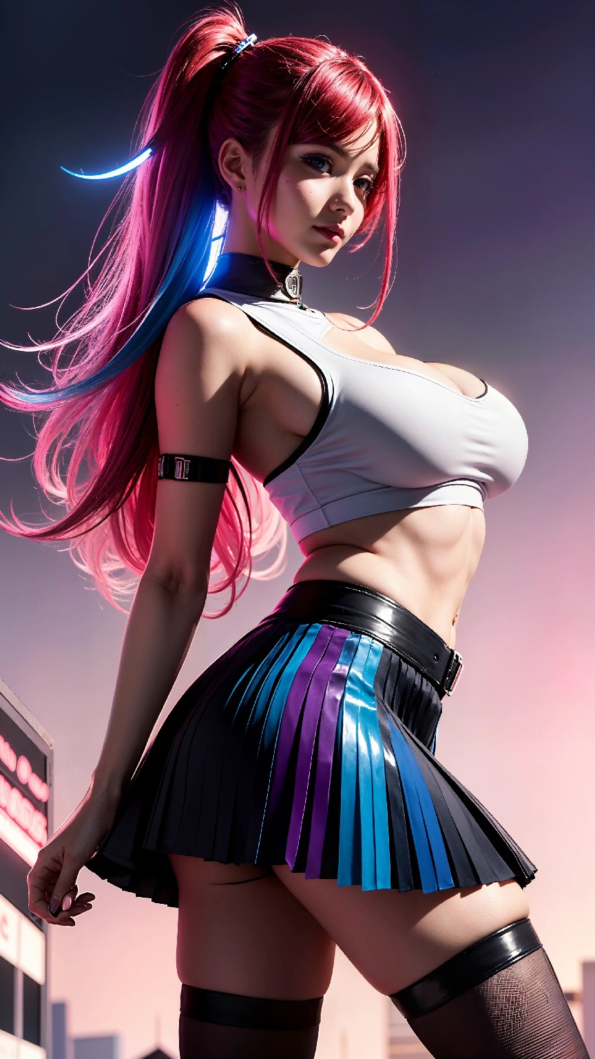 Cute and Charming Cyberpunk Student Sister Fashion