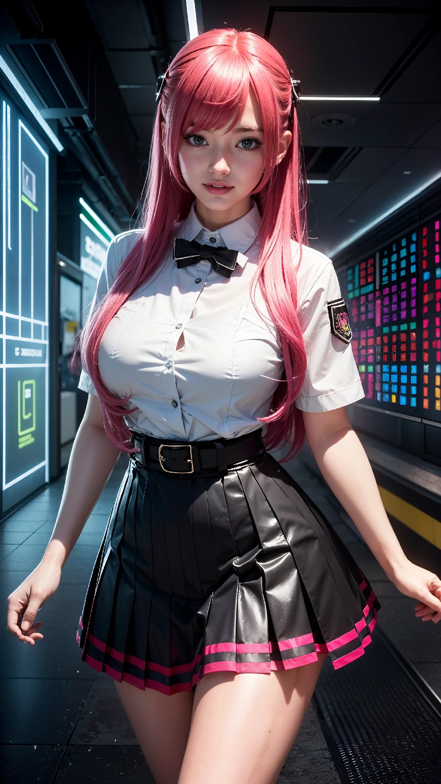 Cute and Charming Cyberpunk Student Sister Fashion