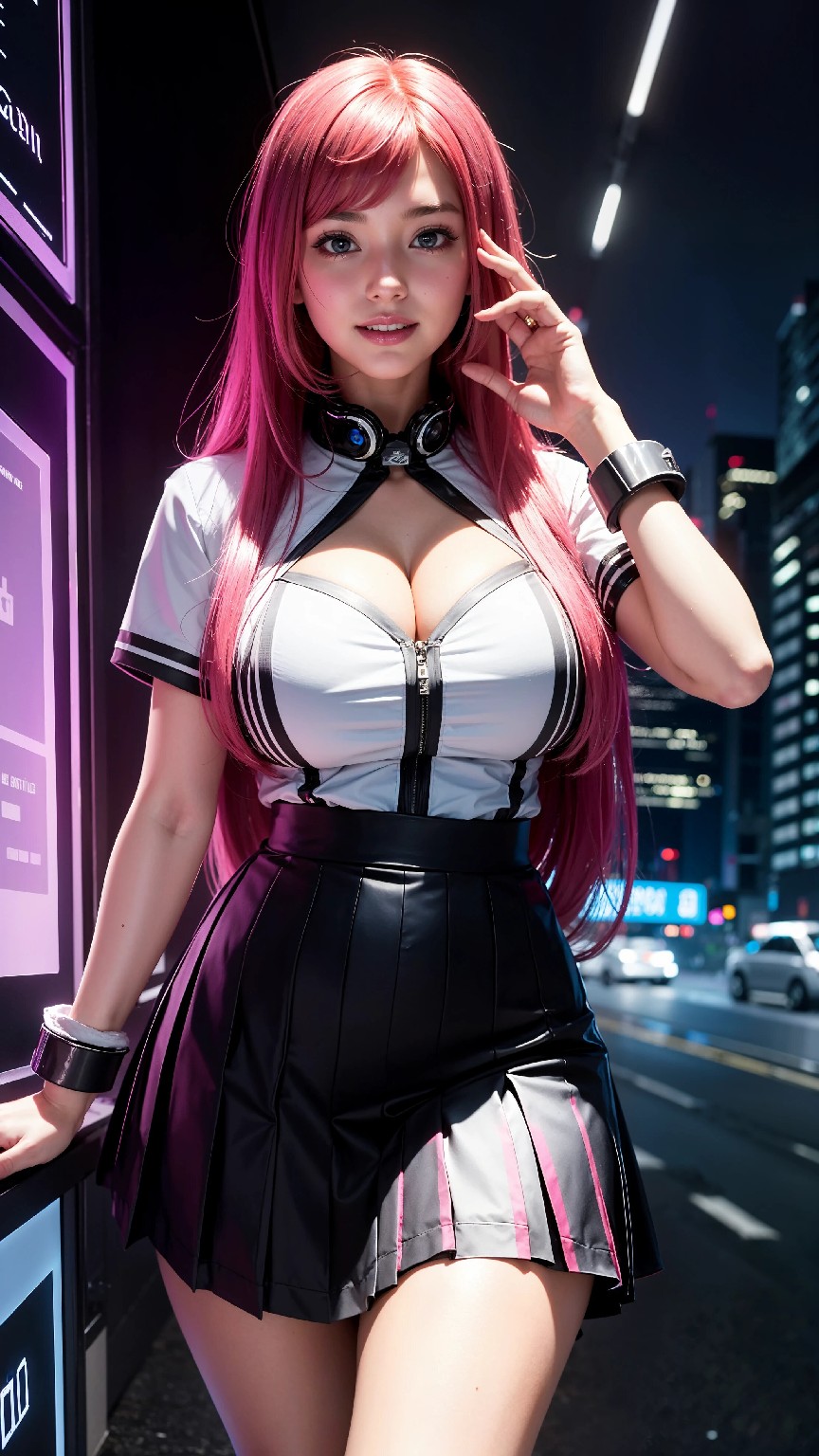 Cute and Charming Cyberpunk Student Sister Fashion