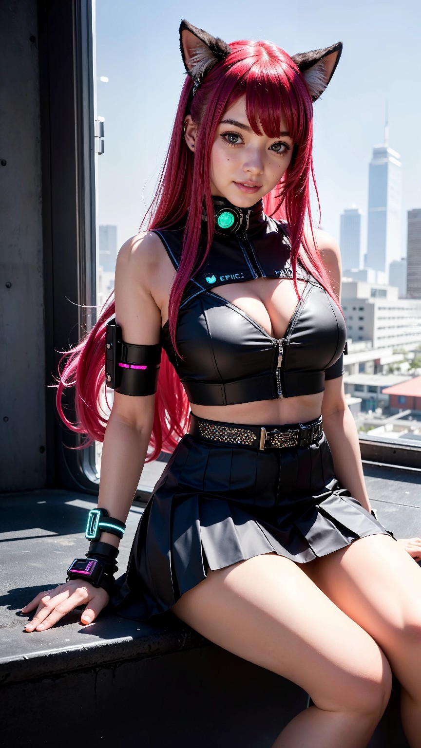 Cute and Charming Cyberpunk Student Sister Fashion
