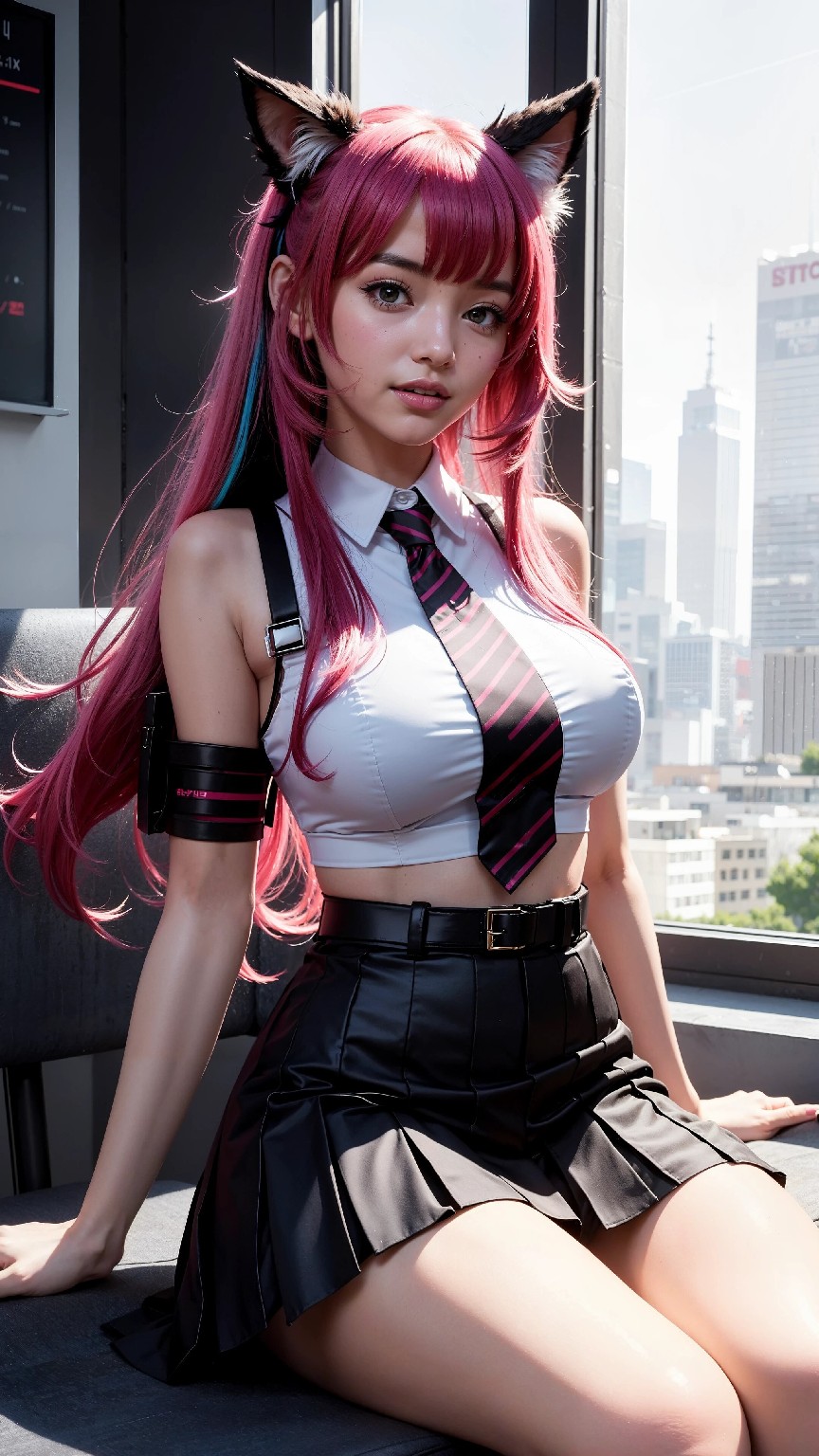 Cute and Charming Cyberpunk Student Sister Fashion