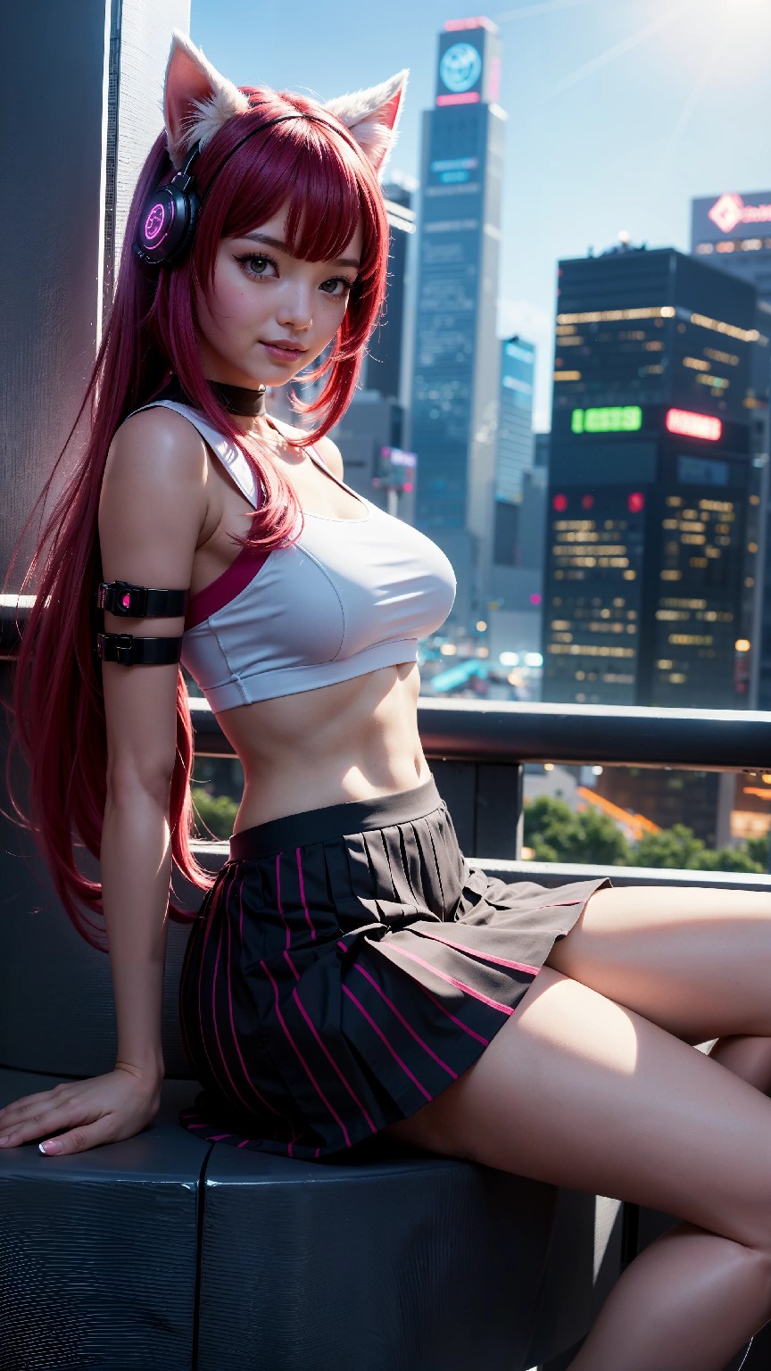 Cute and Charming Cyberpunk Student Sister Fashion