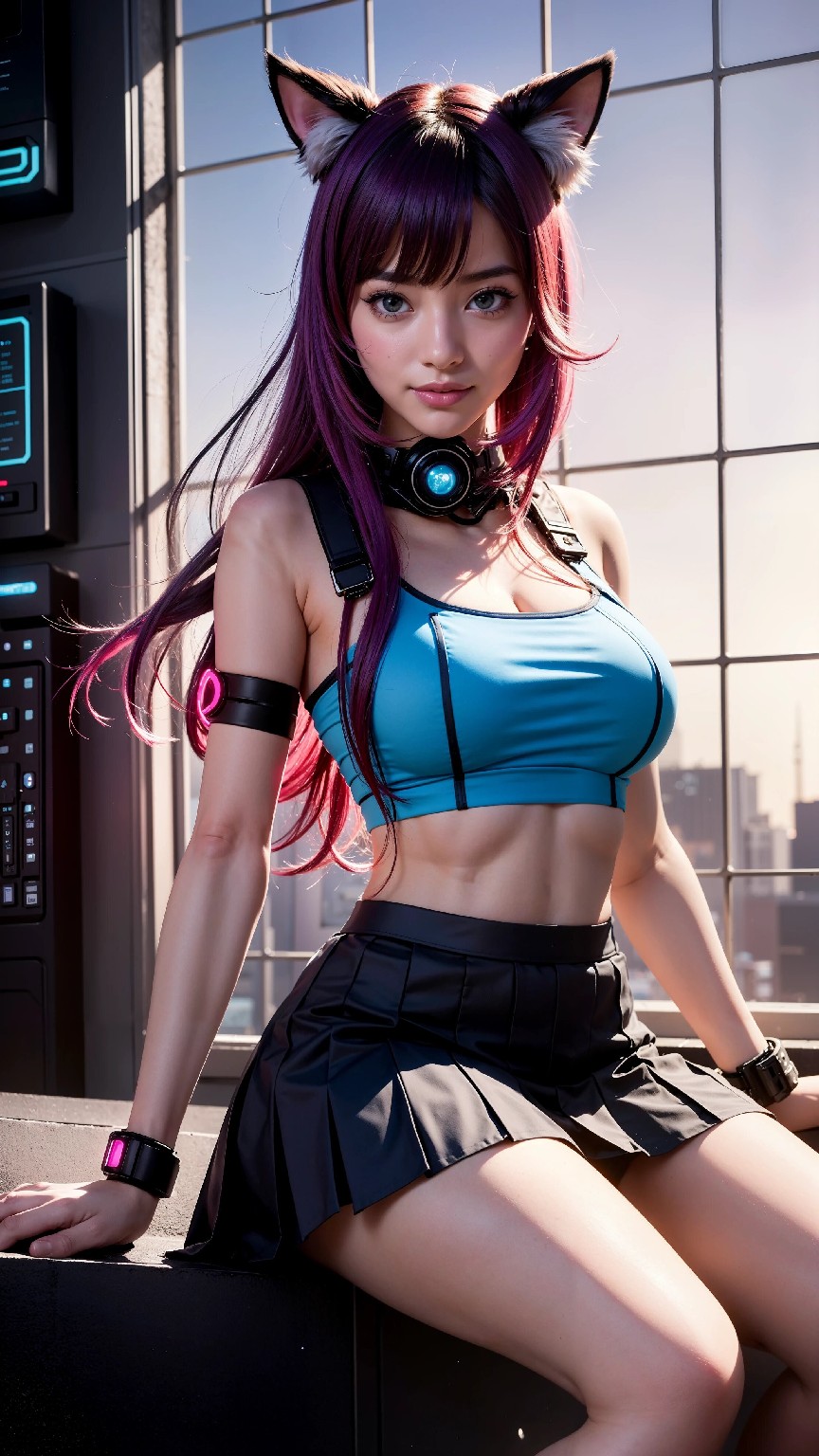 Cute and Charming Cyberpunk Student Sister Fashion