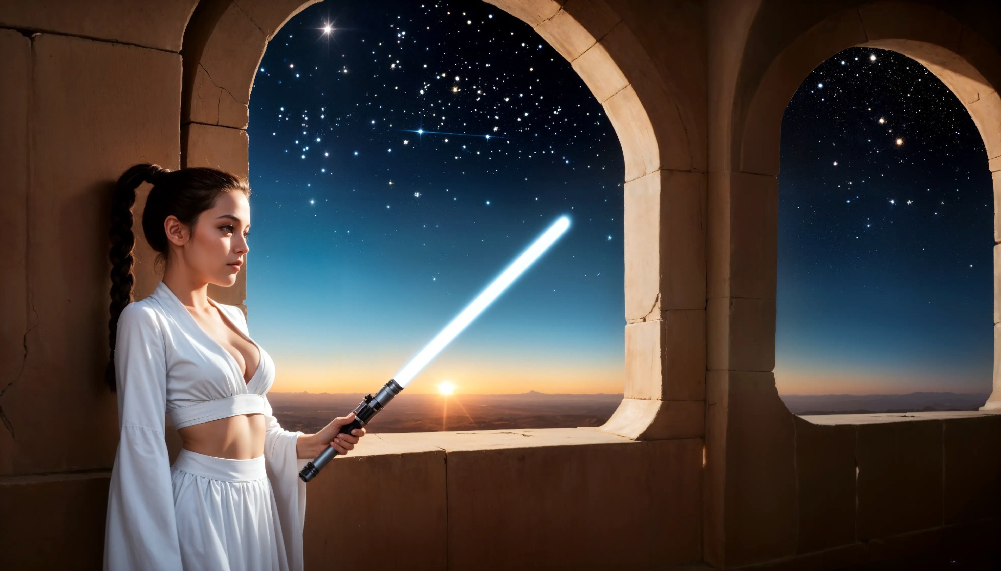 Cute Charming Star Wars Jedi Girl