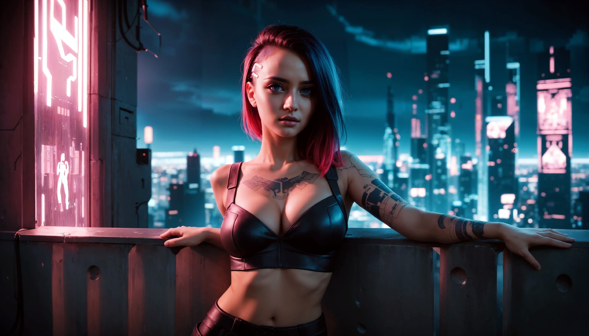 Cute Charming Cyberpunk Girl