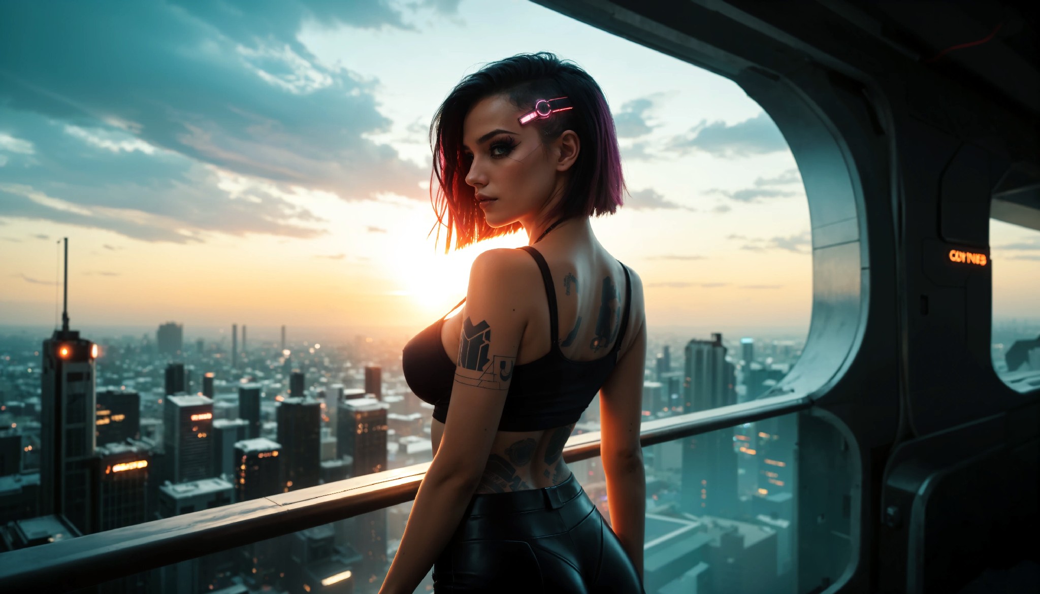 Cute Charming Cyberpunk Girl