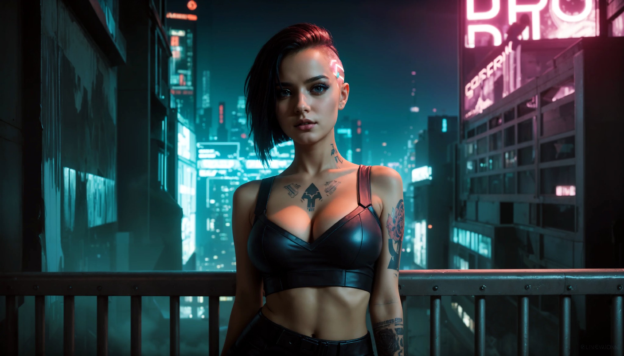 Cute Charming Cyberpunk Girl