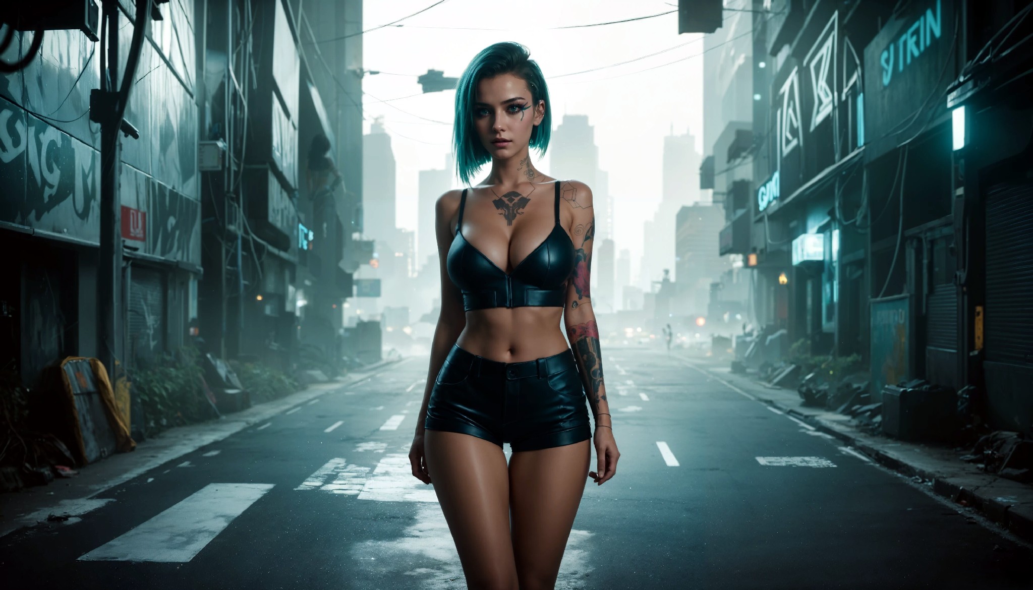 Cute Charming Cyberpunk Girl