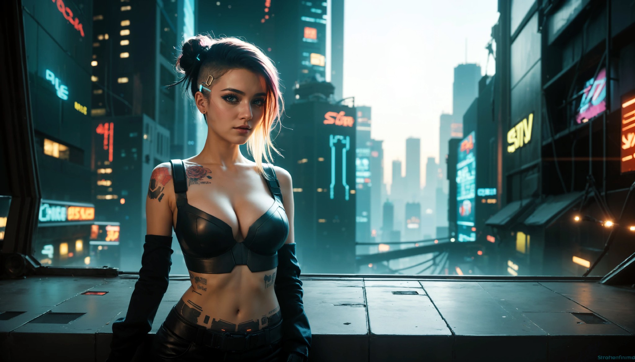 Cute Charming Cyberpunk Girl