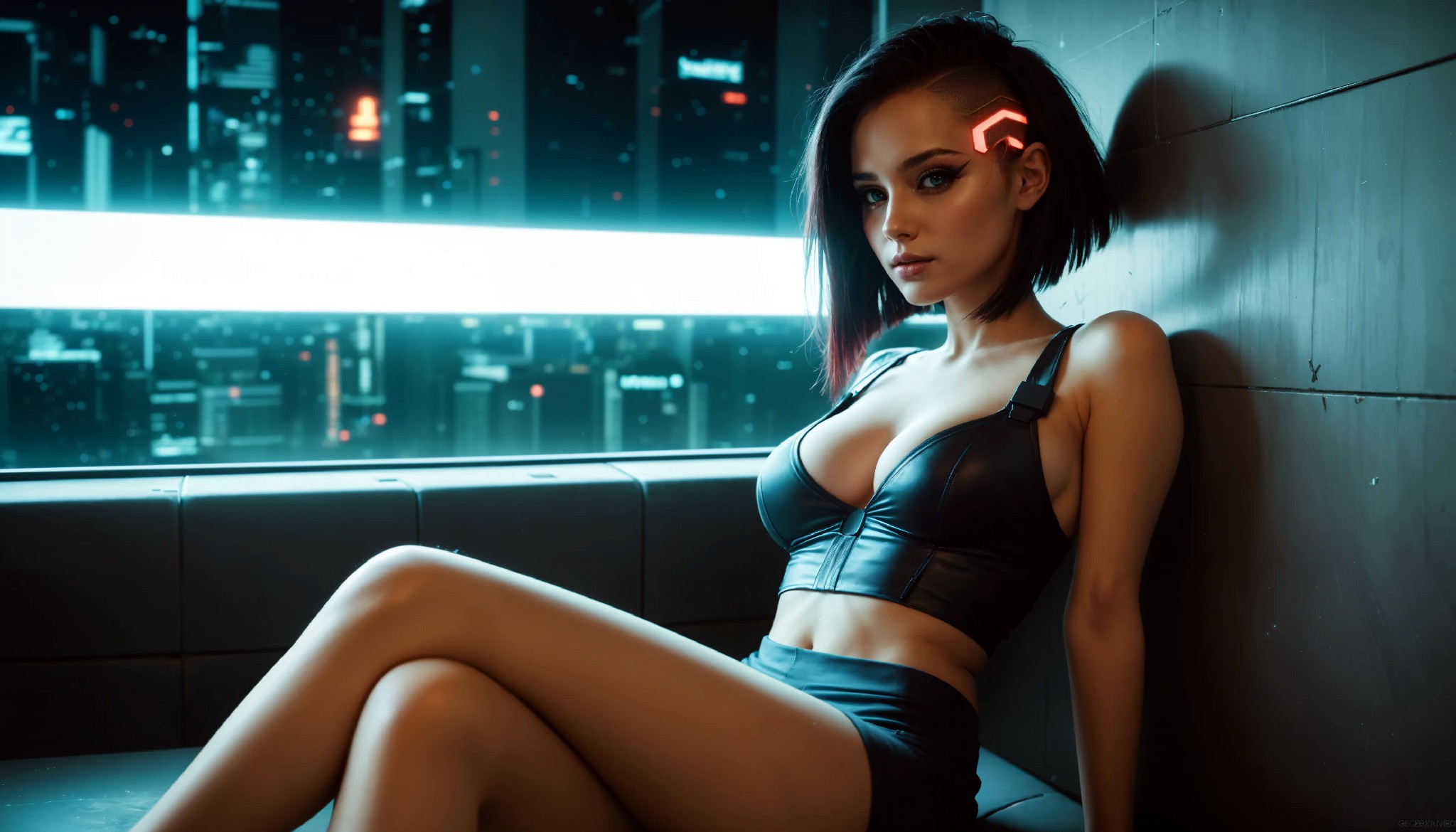 Cute Charming Cyberpunk Girl