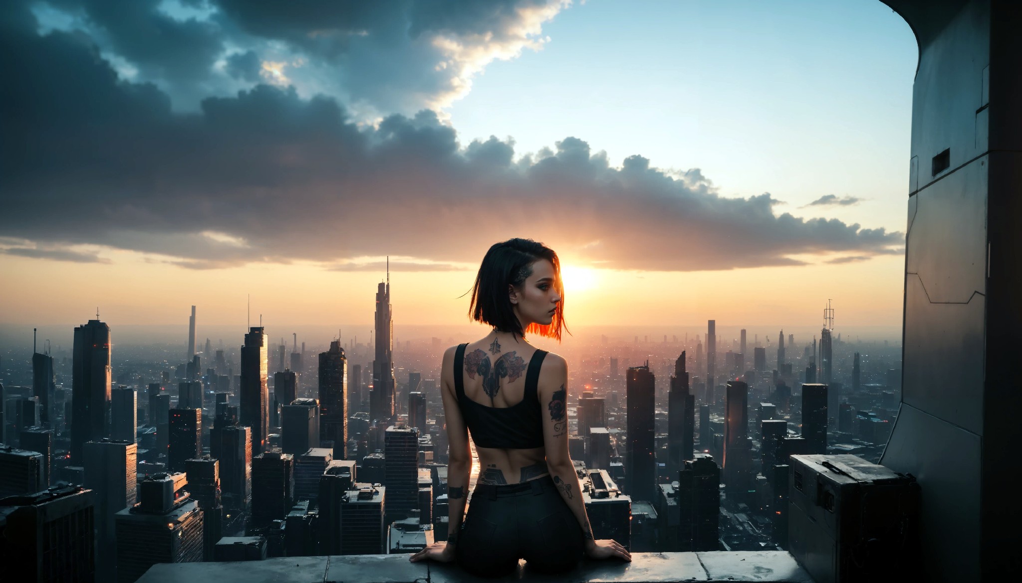 Cute Charming Cyberpunk Girl