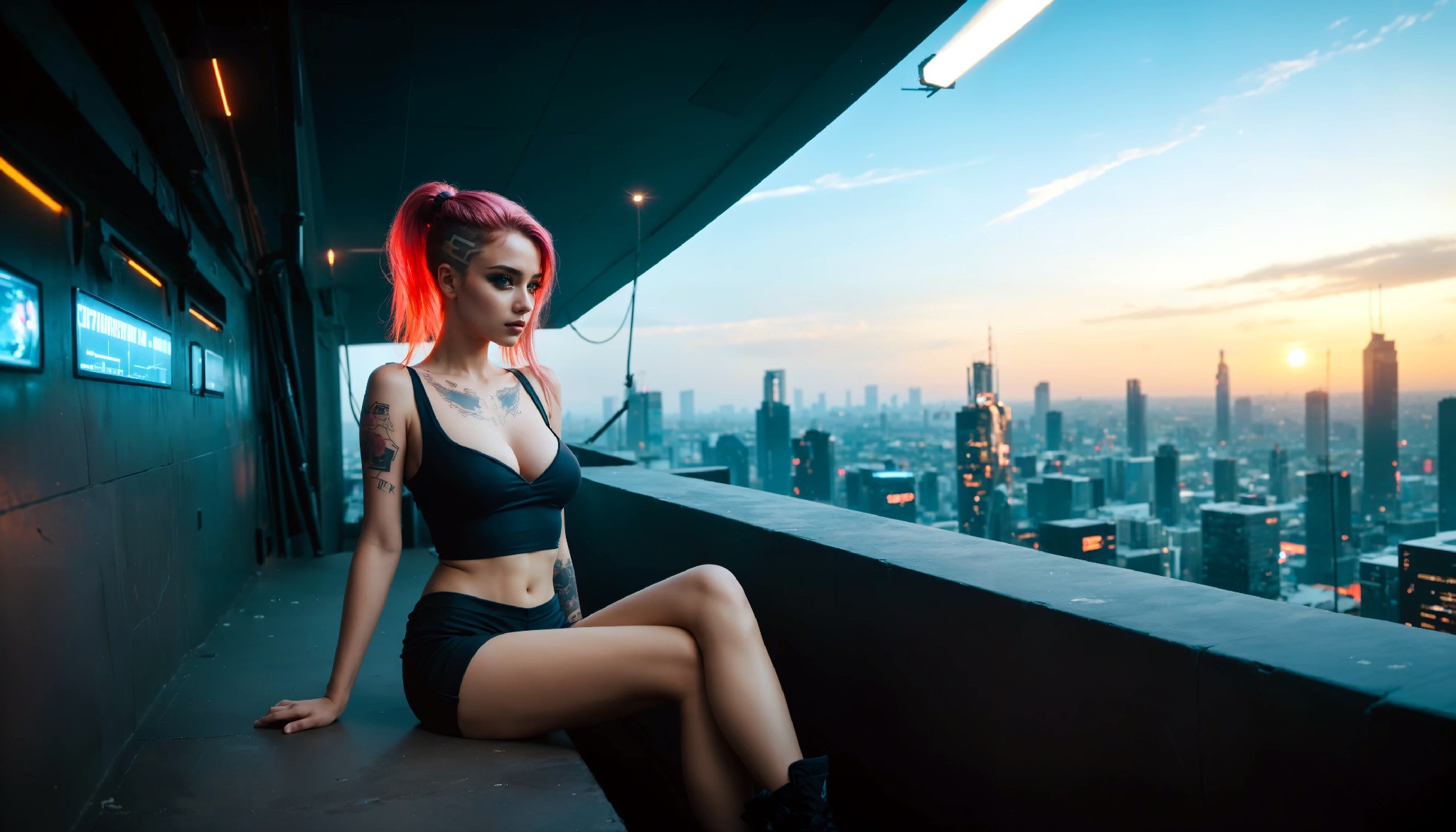 Cute Charming Cyberpunk Girl