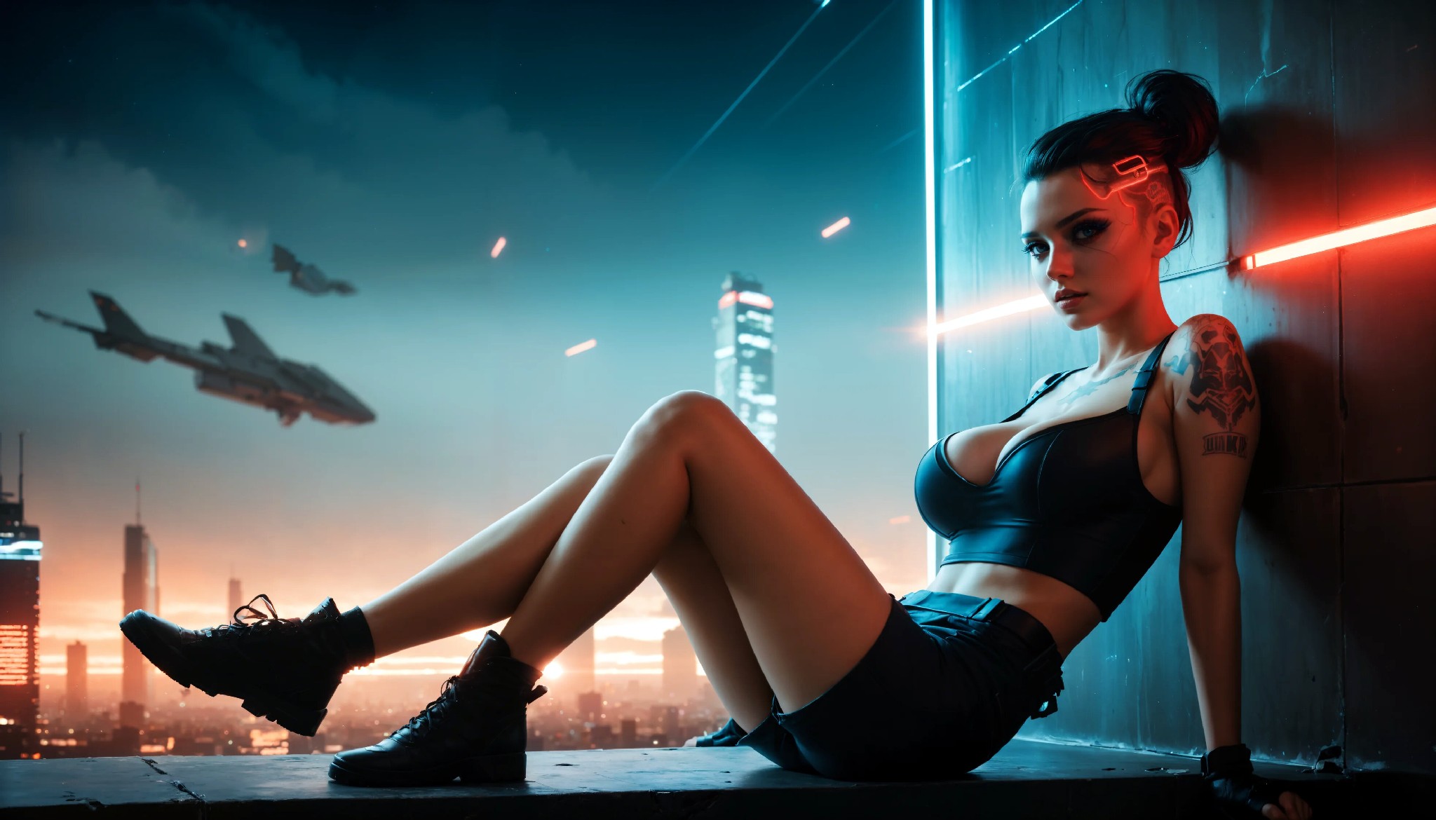 Cute Charming Cyberpunk Girl