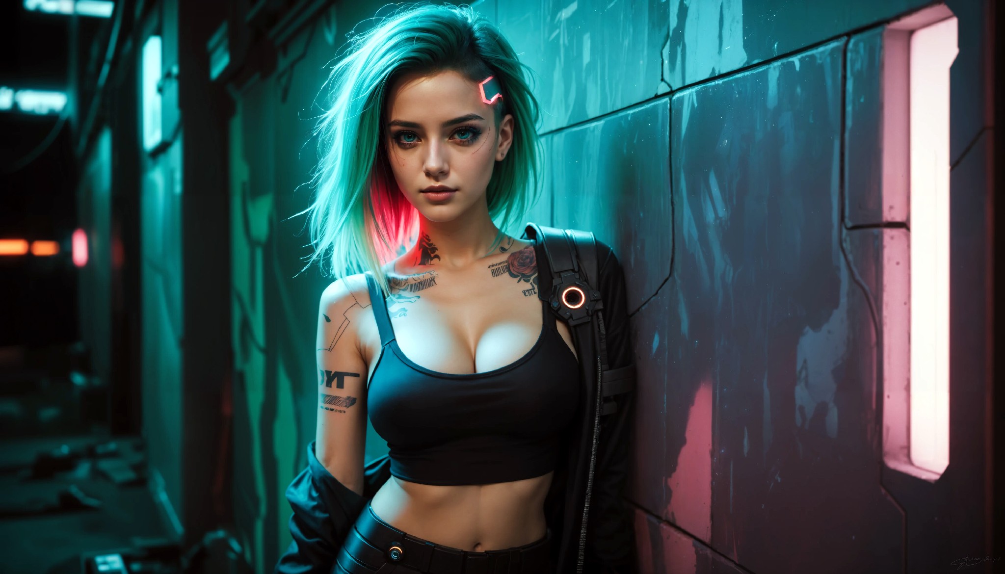Cute Charming Cyberpunk Girl