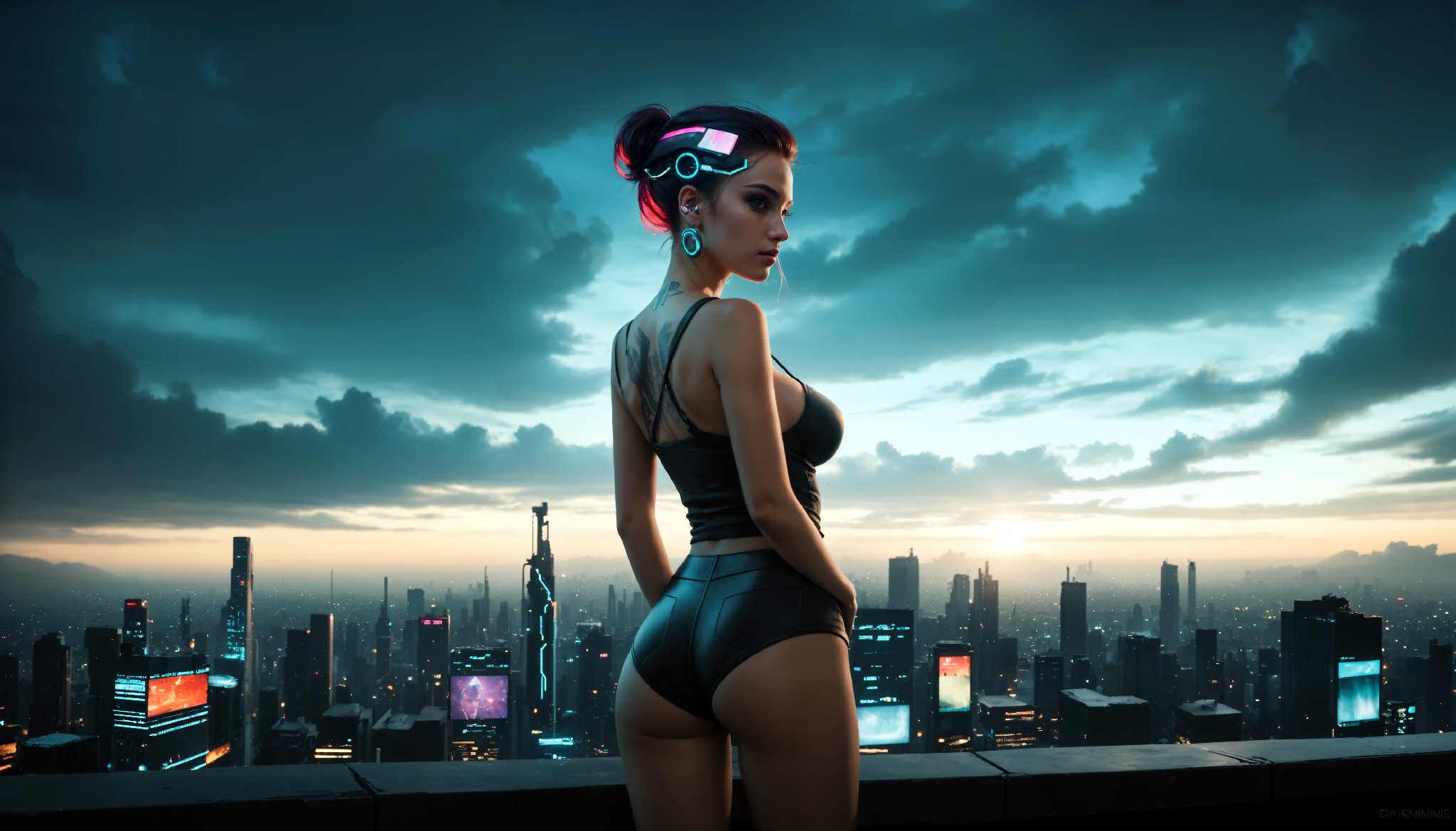 Cute Charming Cyberpunk Girl