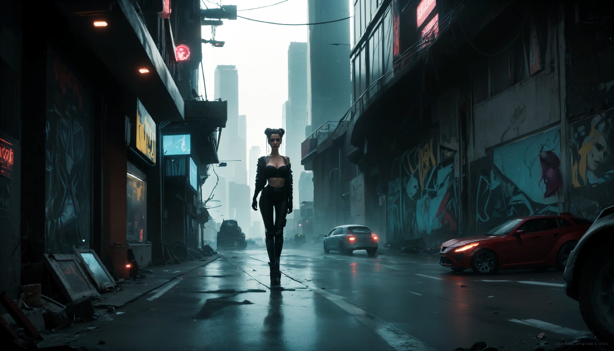 Cute Charming Cyberpunk Girl