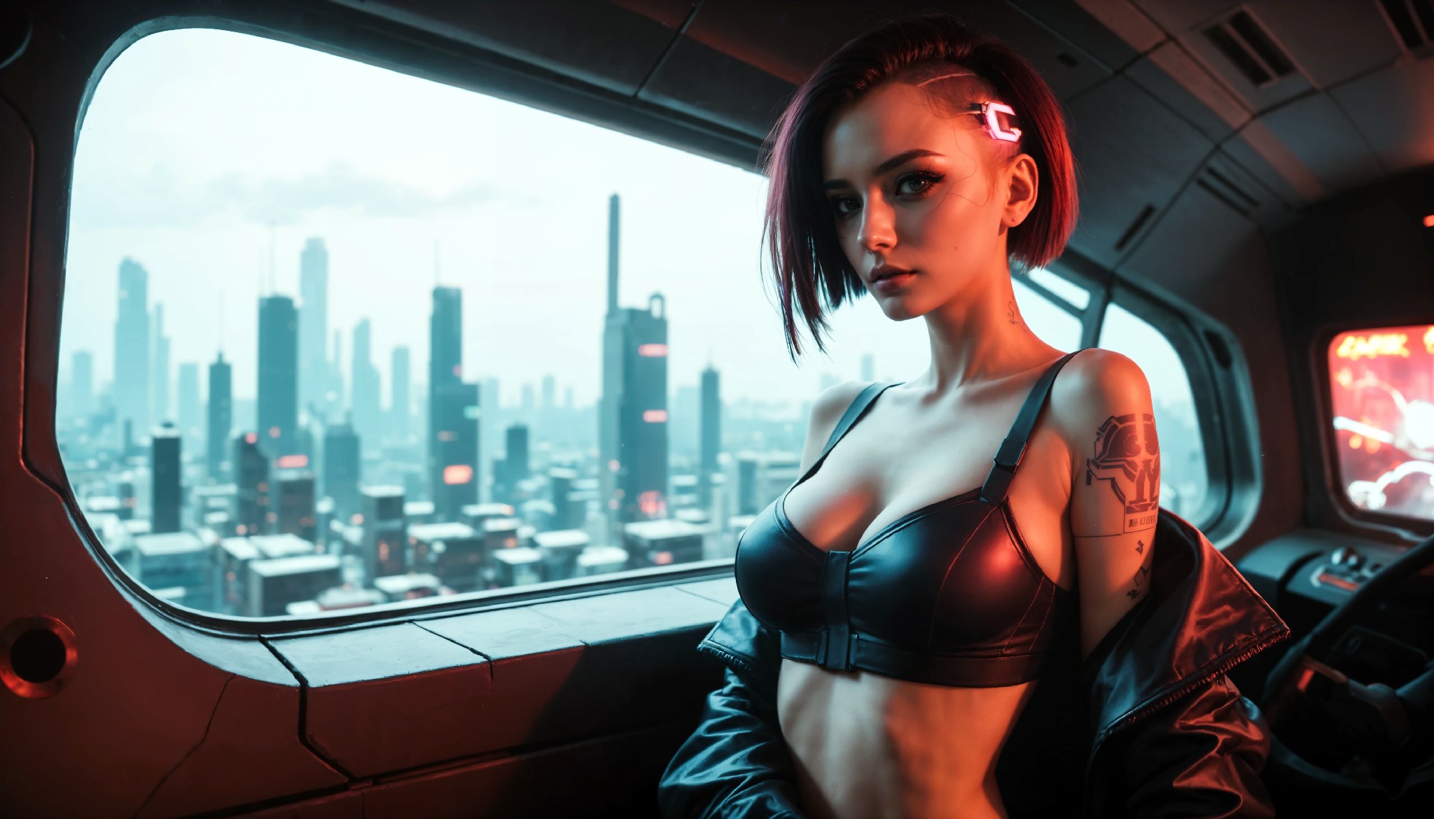 Cute Charming Cyberpunk Girl