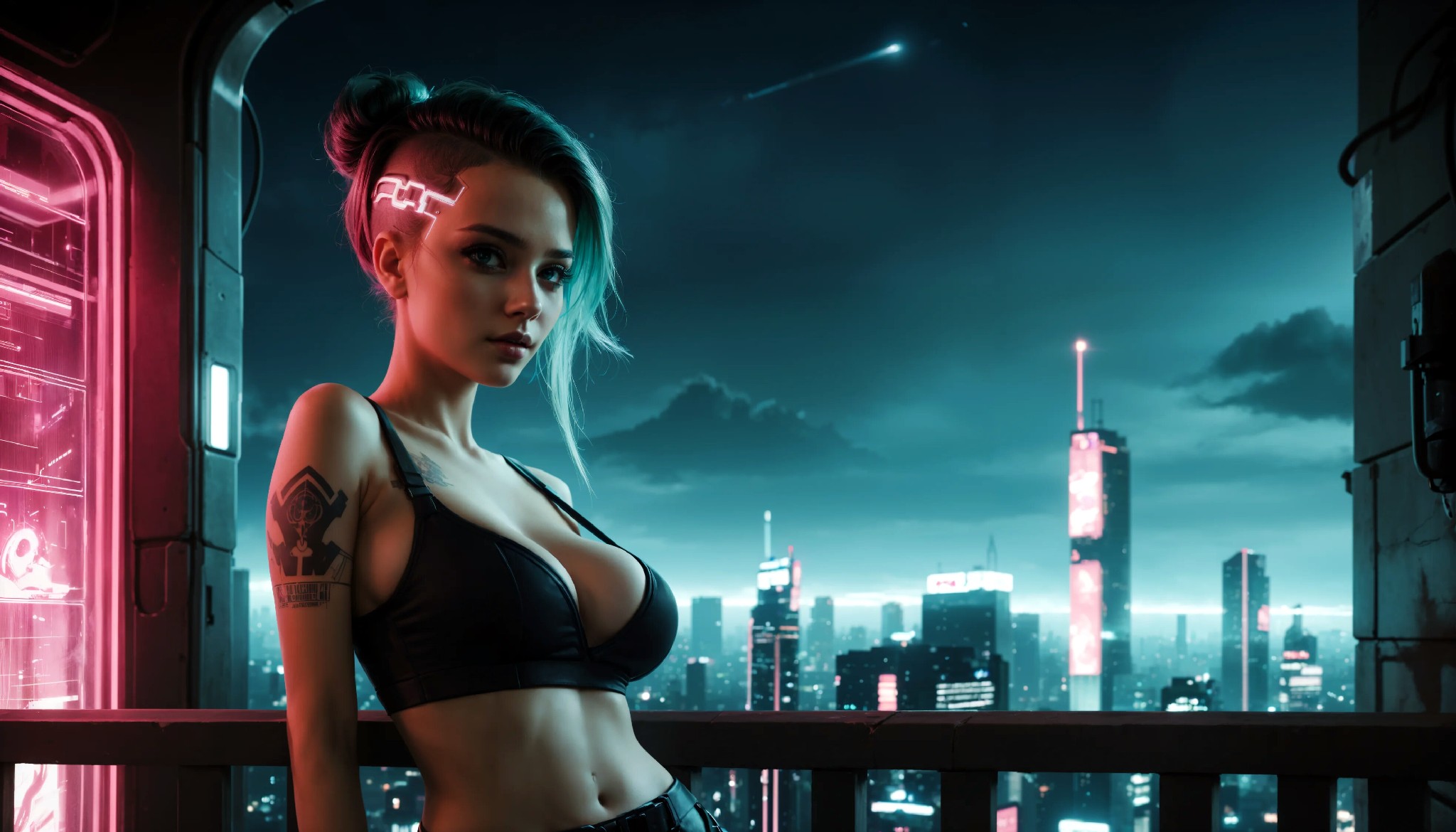 Cute Charming Cyberpunk Girl