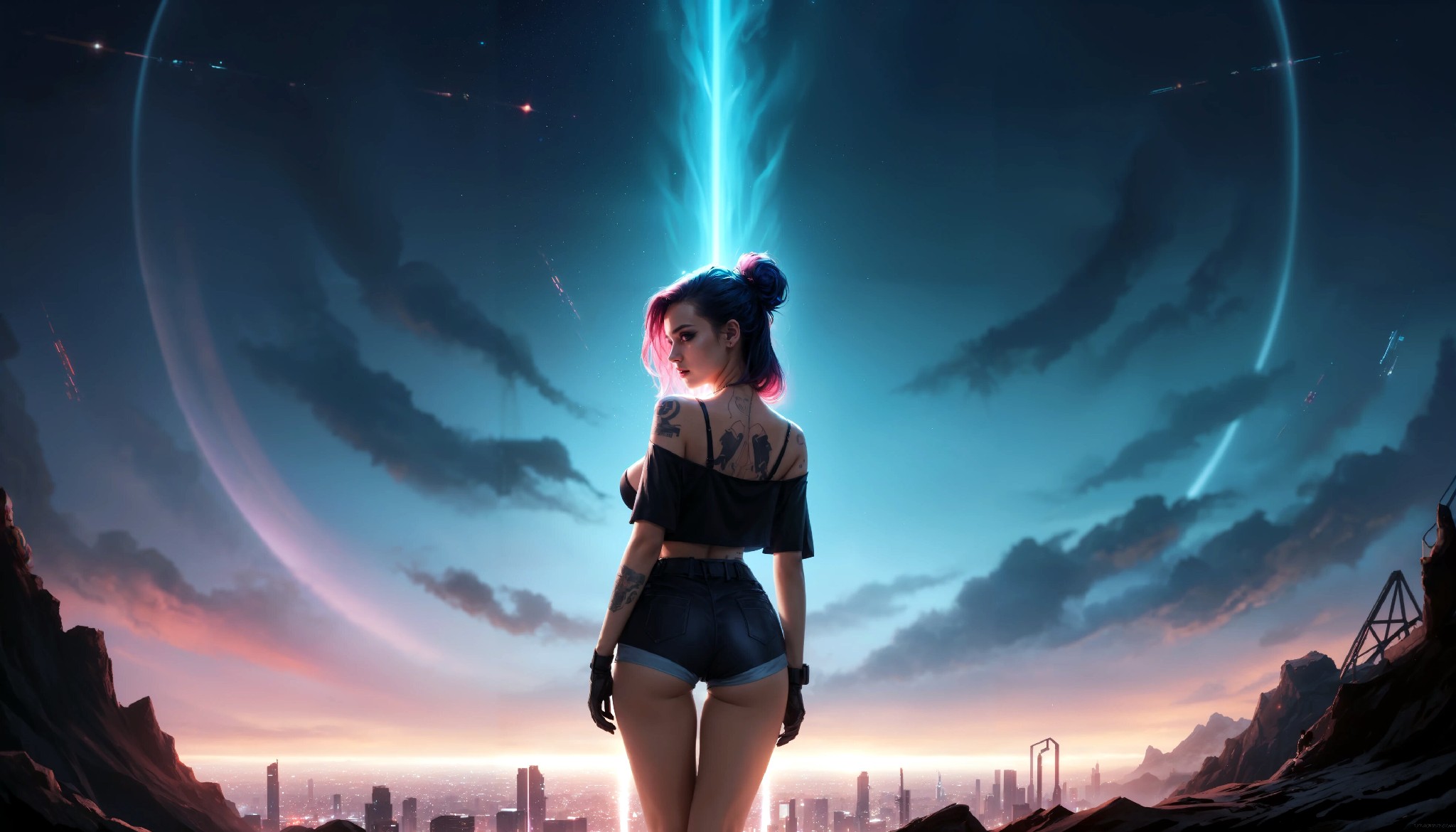Cute Charming Cyberpunk Girl