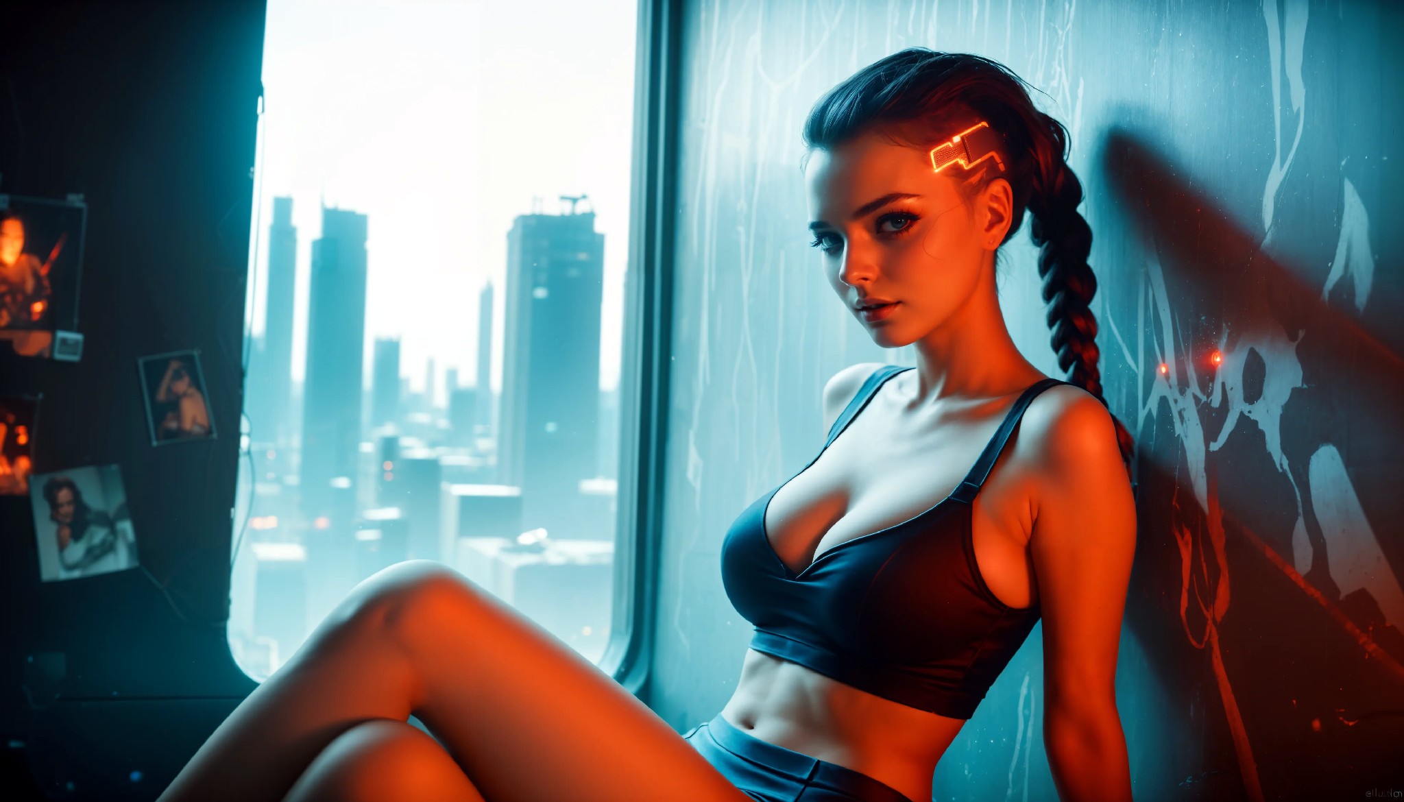 Cute Charming Cyberpunk Girl