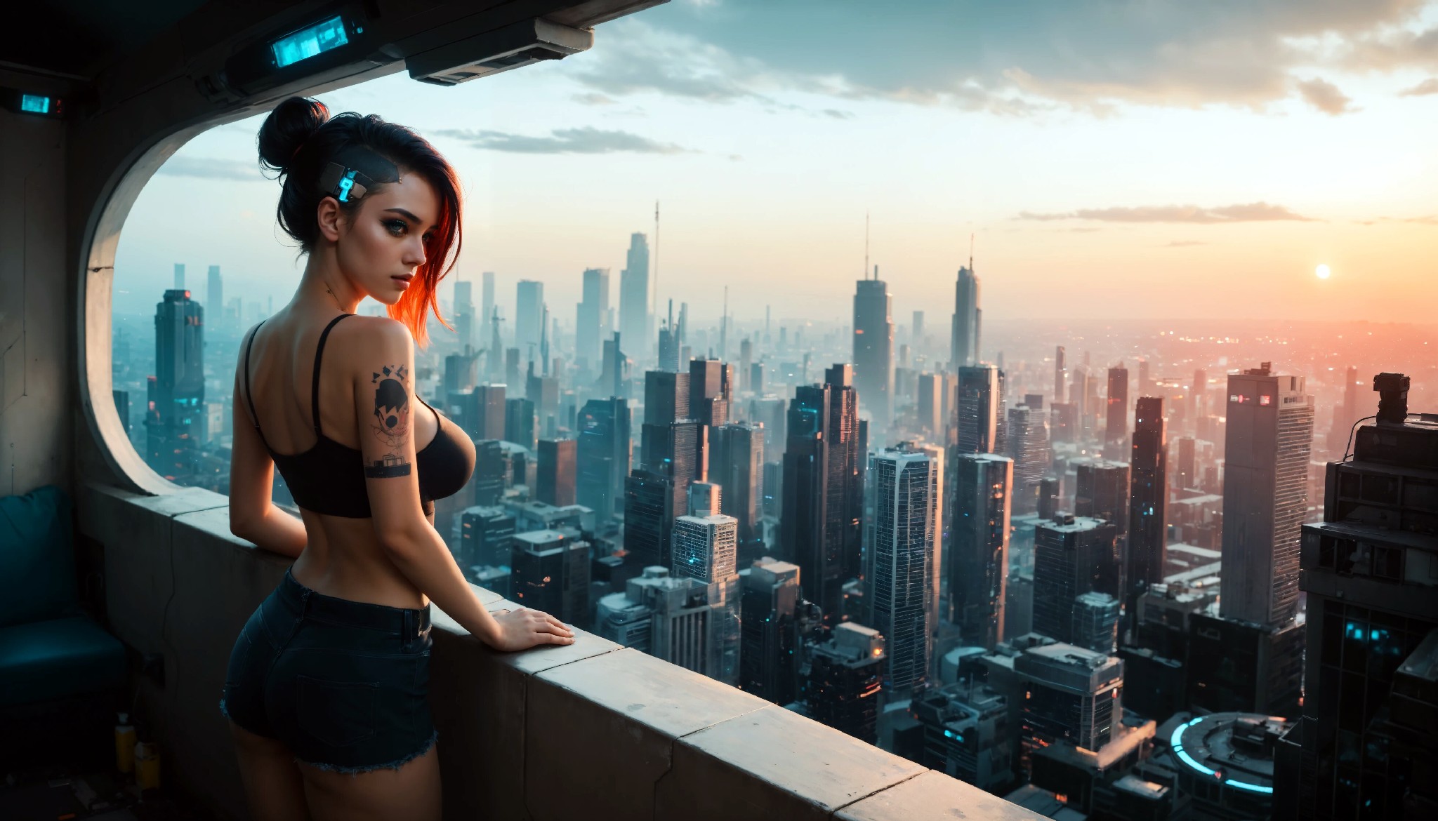 Cute Charming Cyberpunk Girl