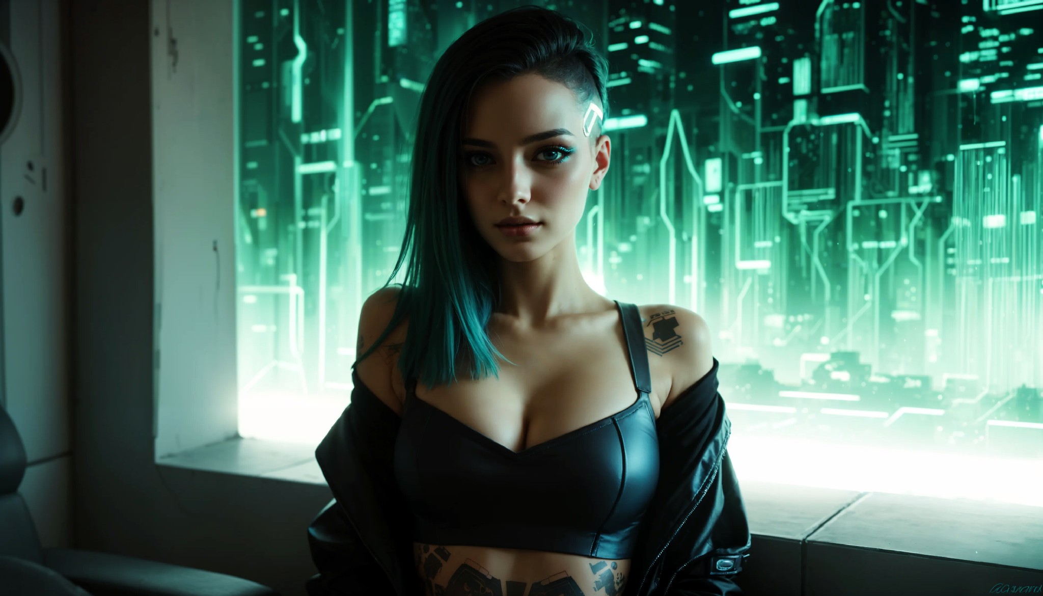 Cute Charming Cyberpunk Girl