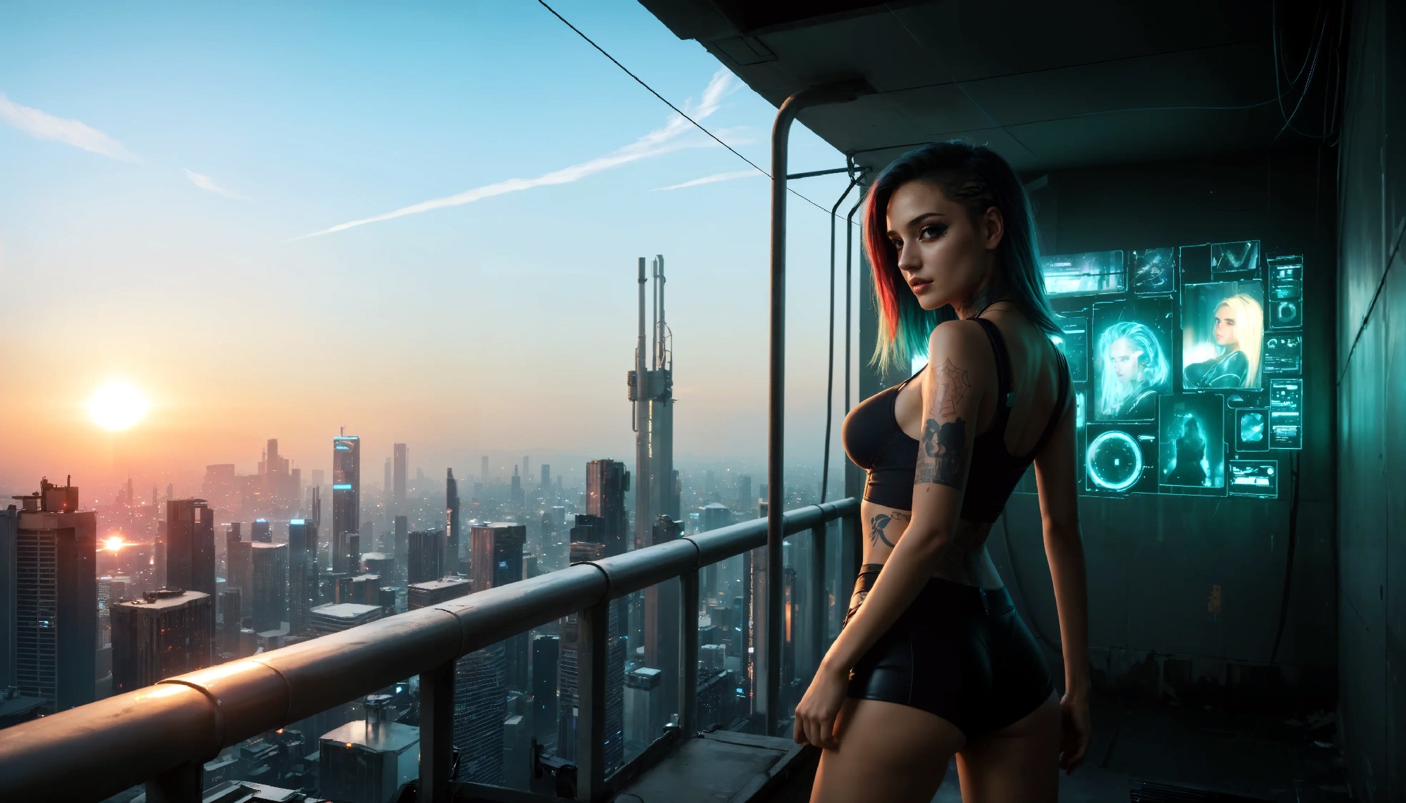 Cute Charming Cyberpunk Girl