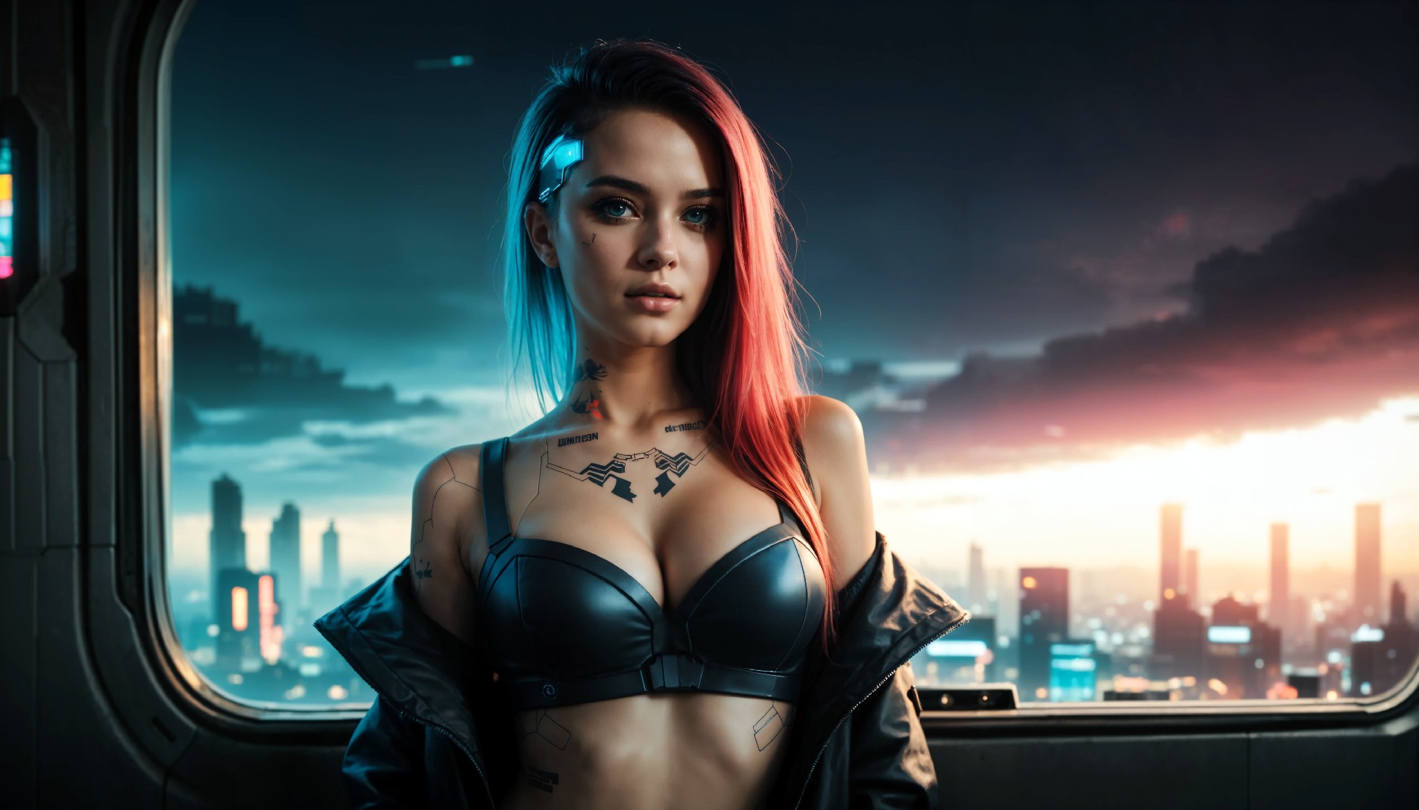 Cute Charming Cyberpunk Girl